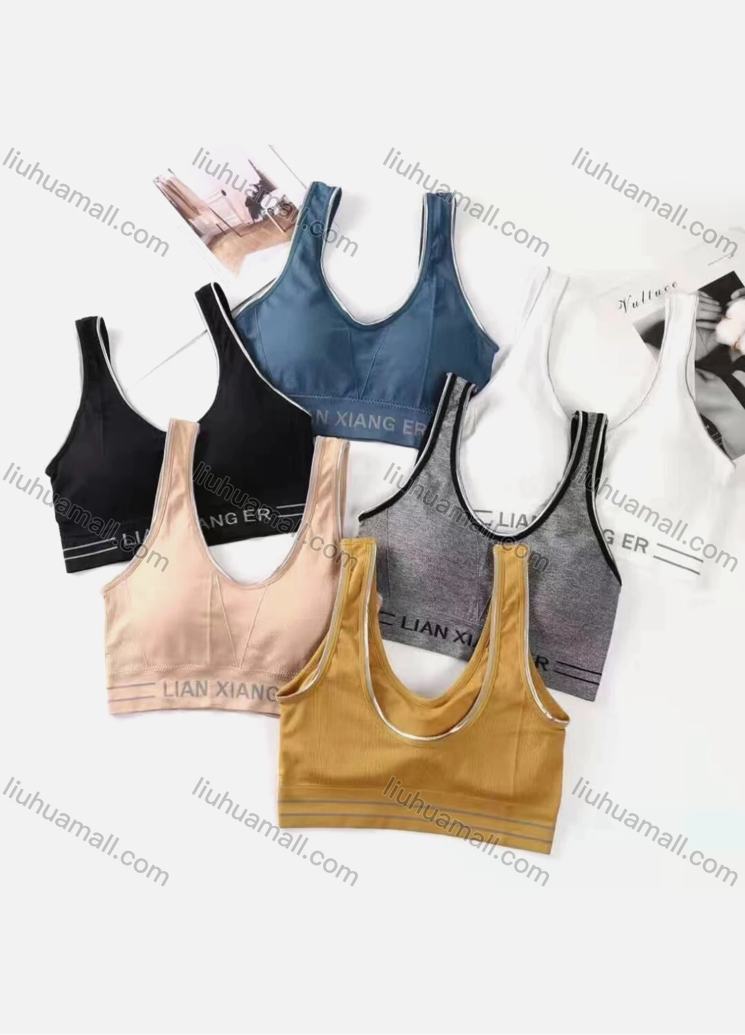 Wholesale Women's Contrast Pull-on Lingerie Camisole With Built-in Bra 10 Pcs - Liuhuamall