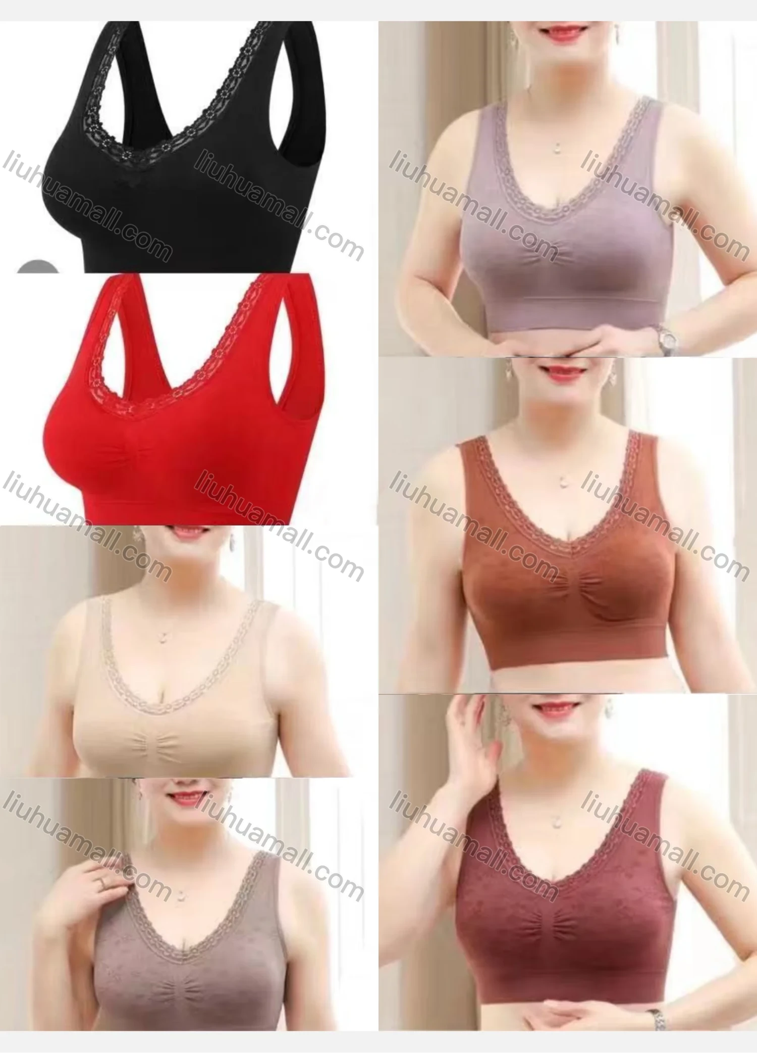 Wholesale Women's Pull-on Lingerie Camisole With Built-in Bra 10 Pcs - Liuhuamall