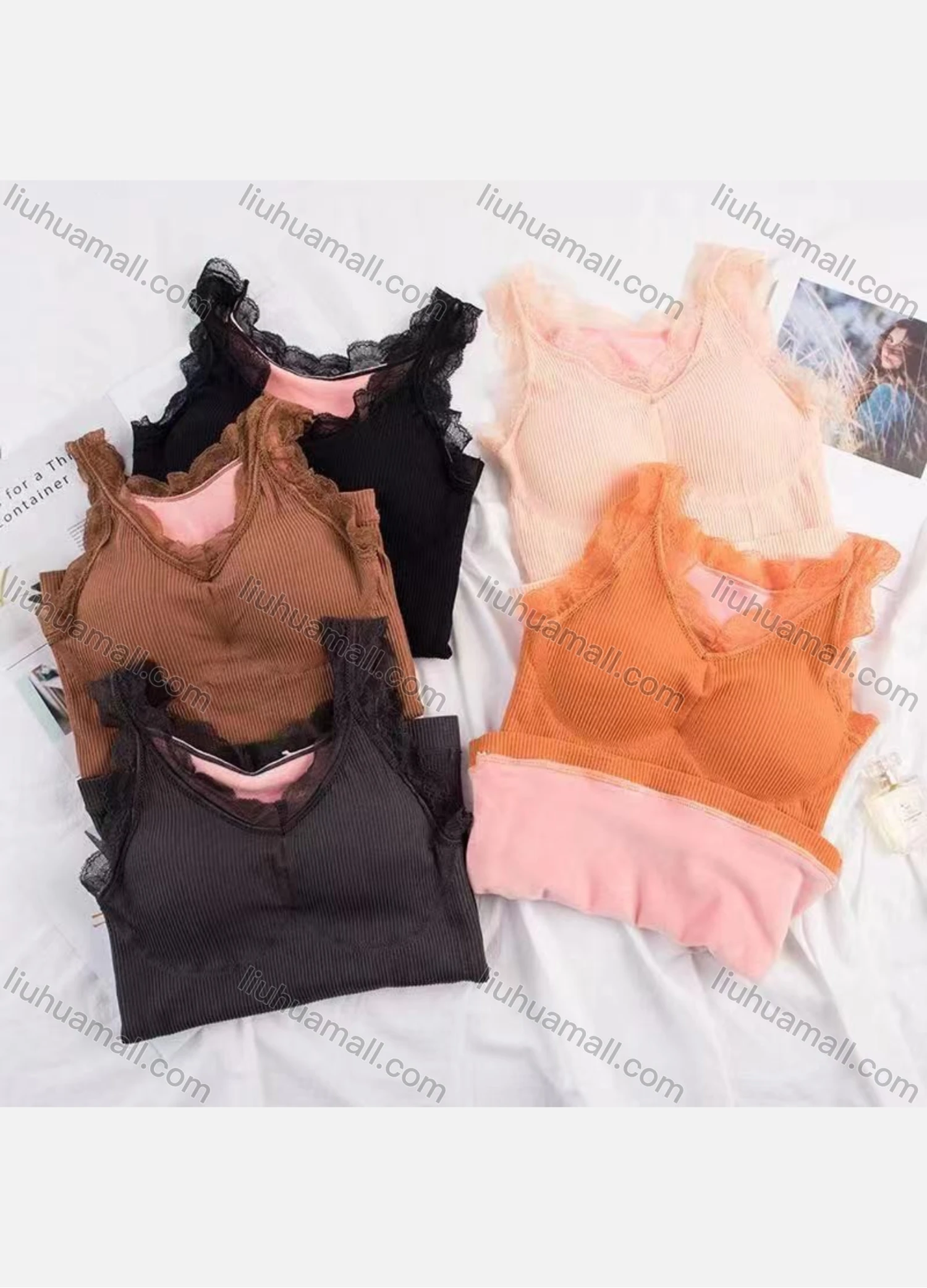 Wholesale Women's Pull-on Knit Lingerie Camisole With Built-in Bra - Liuhuamall