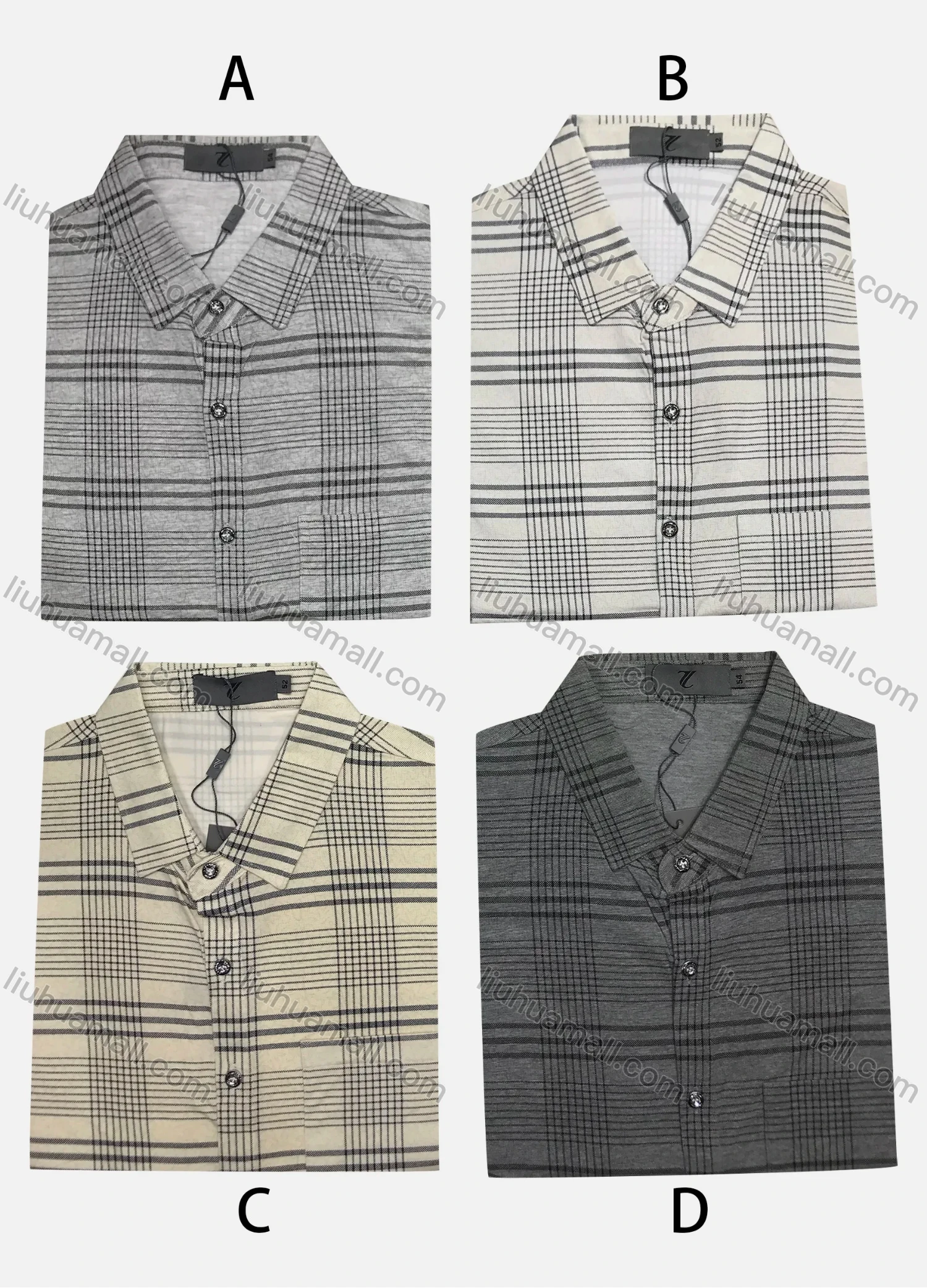 Wholesale Men's Casual Striped Print Button Down Patch Pocket Short Sleeve Shirt - Liuhuamall