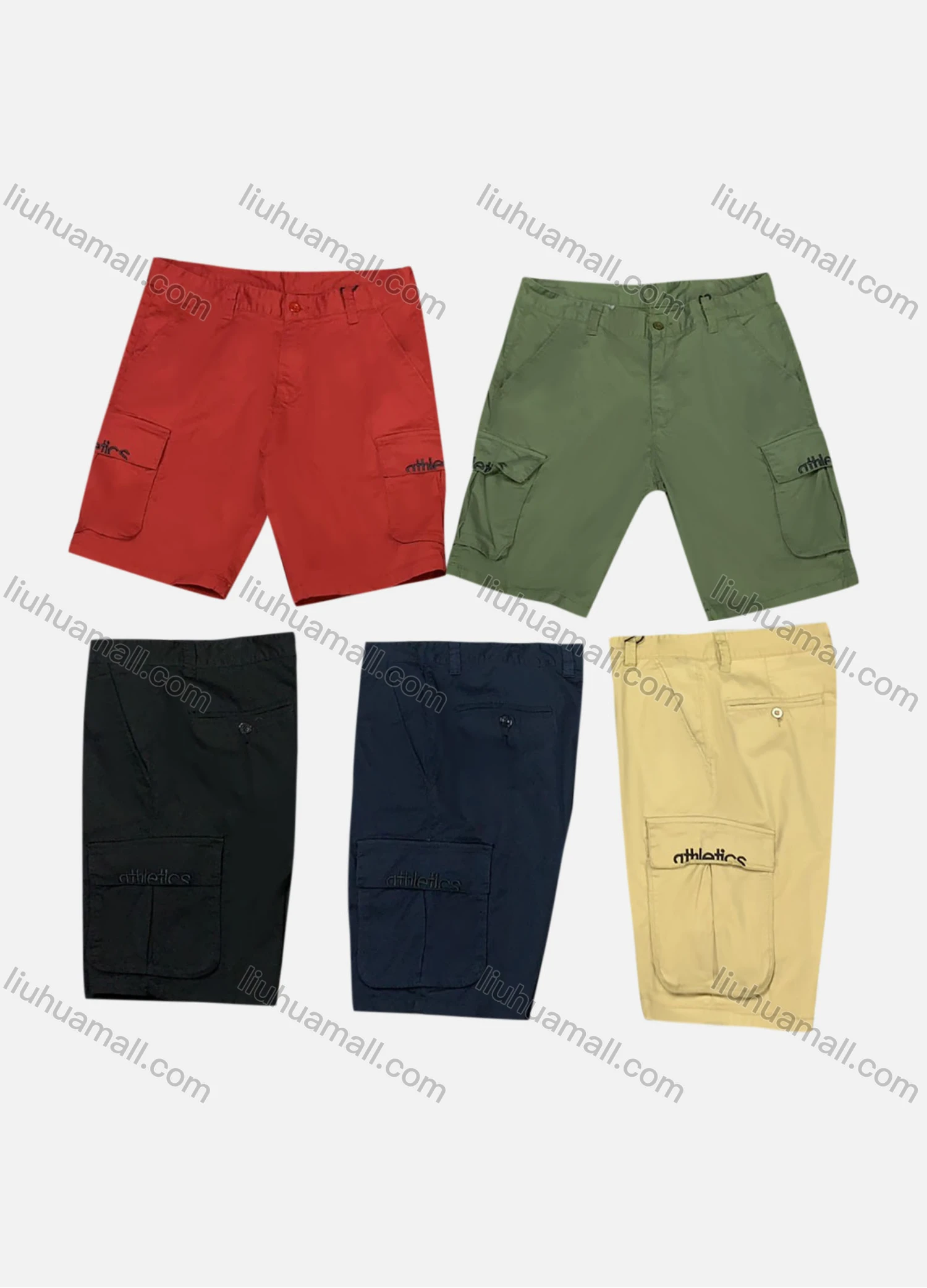 Wholesale Men's Casual Plain Pockets Cargo Shorts - Liuhuamall