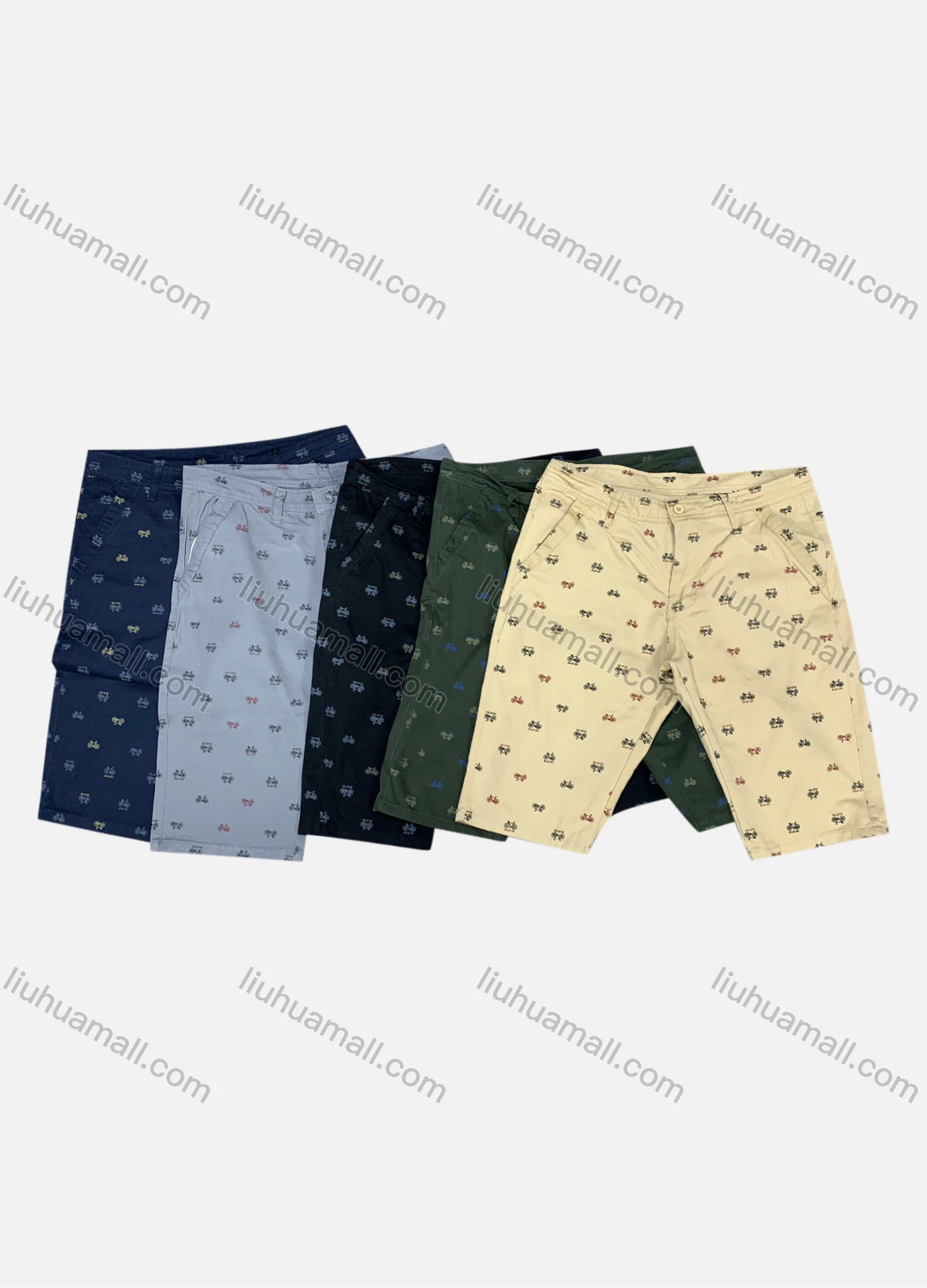 Wholesale Men's Casual Allover Print Pockets Shorts - Liuhuamall
