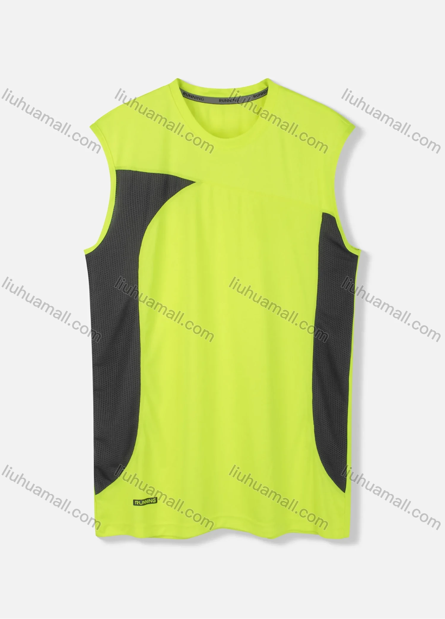 Wholesale Men's Sporty Splicing Colorblock Breathable Round Neck Tank Top - Liuhuamall
