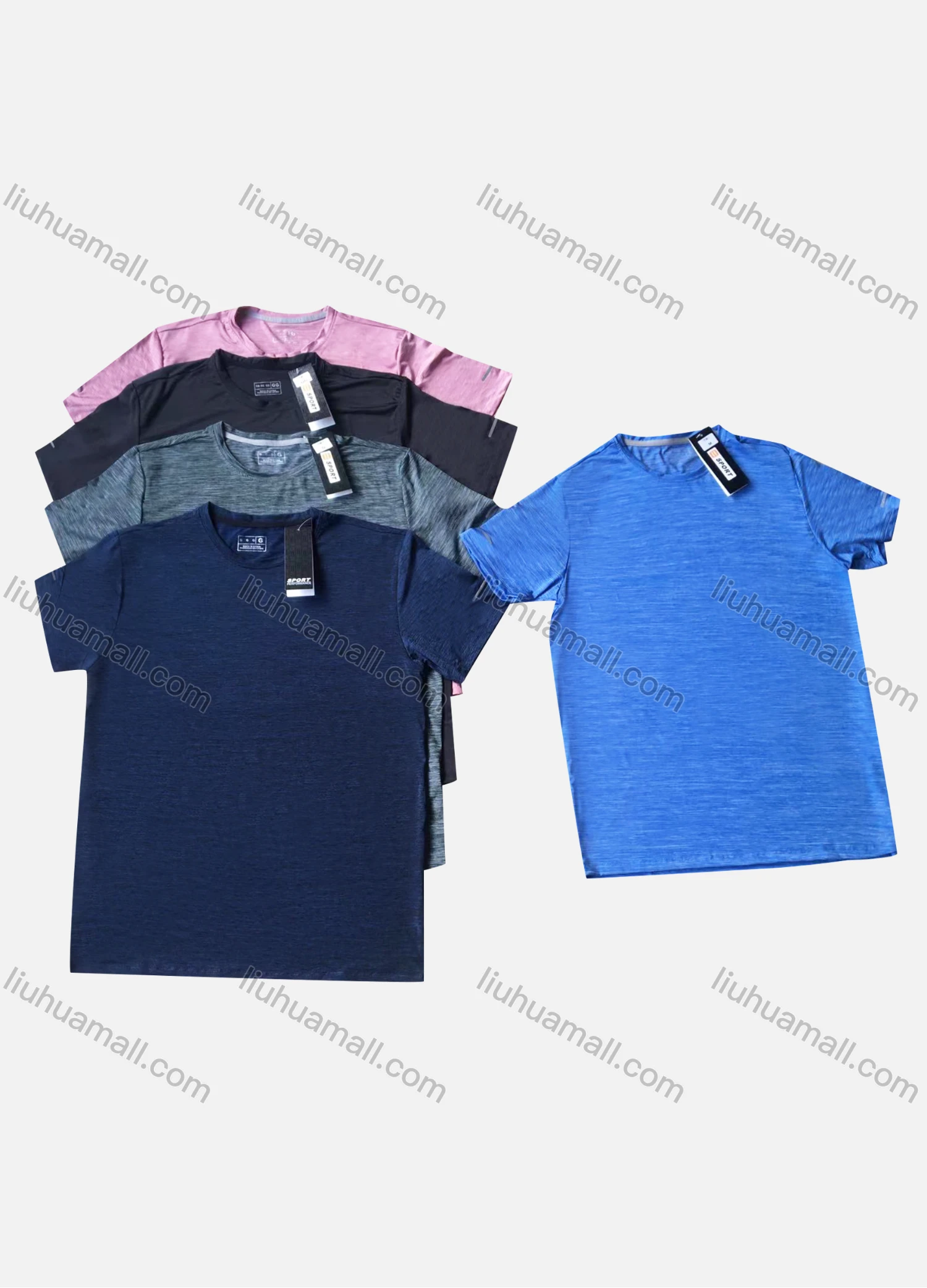 Wholesale Women's Casual Plain Round Neck Short Sleeve Tee - Liuhuamall