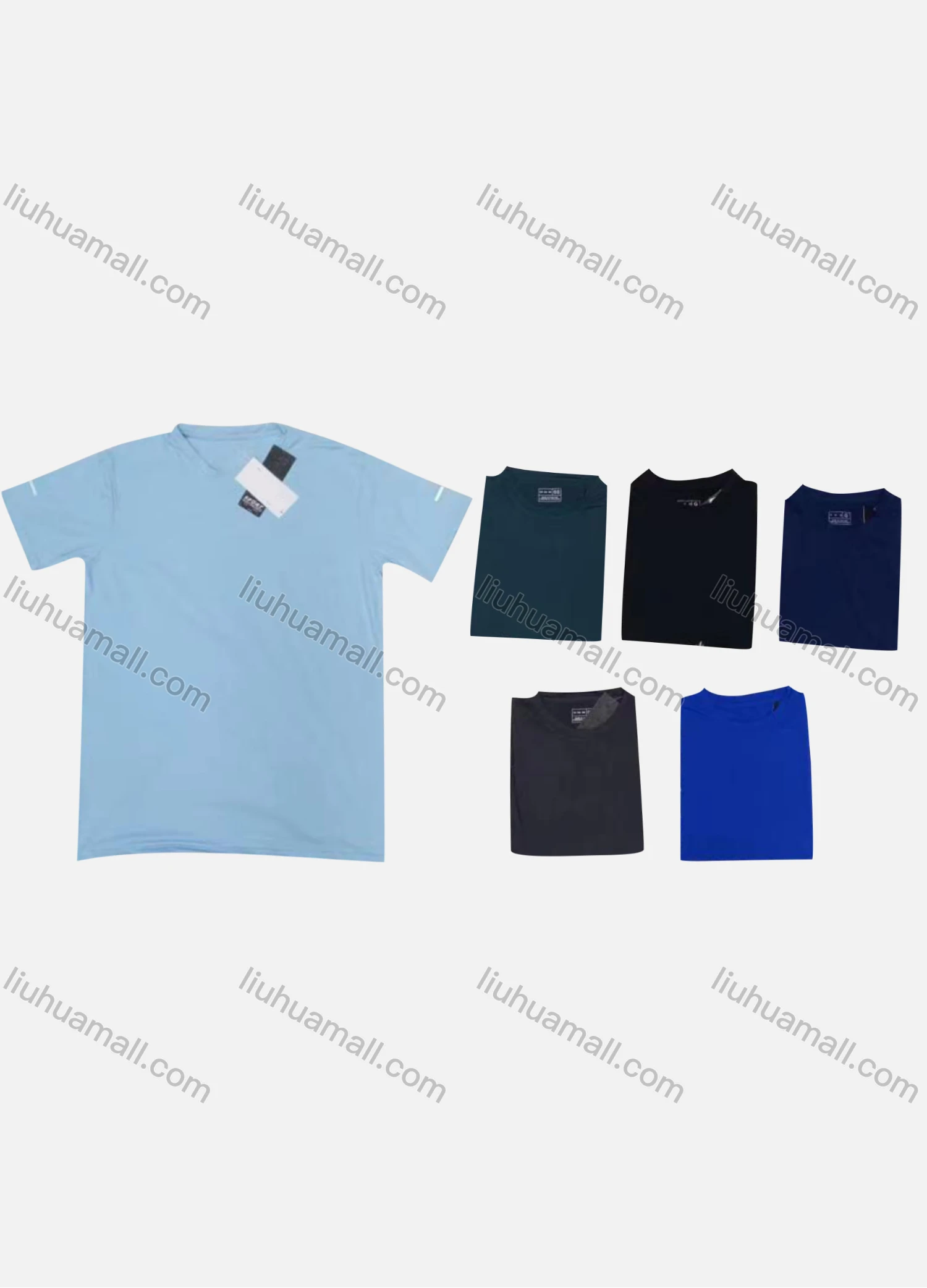 Wholesale Men's Casual Breathable Round Neck Short Sleeve Tee - Liuhuamall