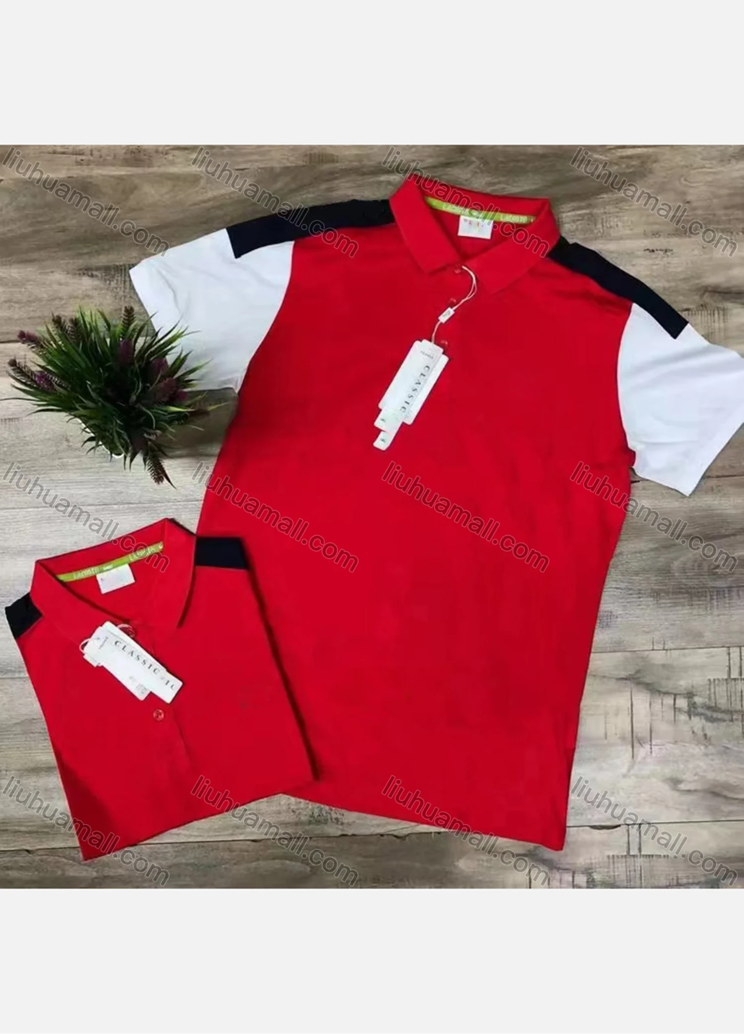 Wholesale Men's Casual Collared Short Sleeve Striped Polo Shirt & Shorts 2 Pieces Set - Liuhuamall