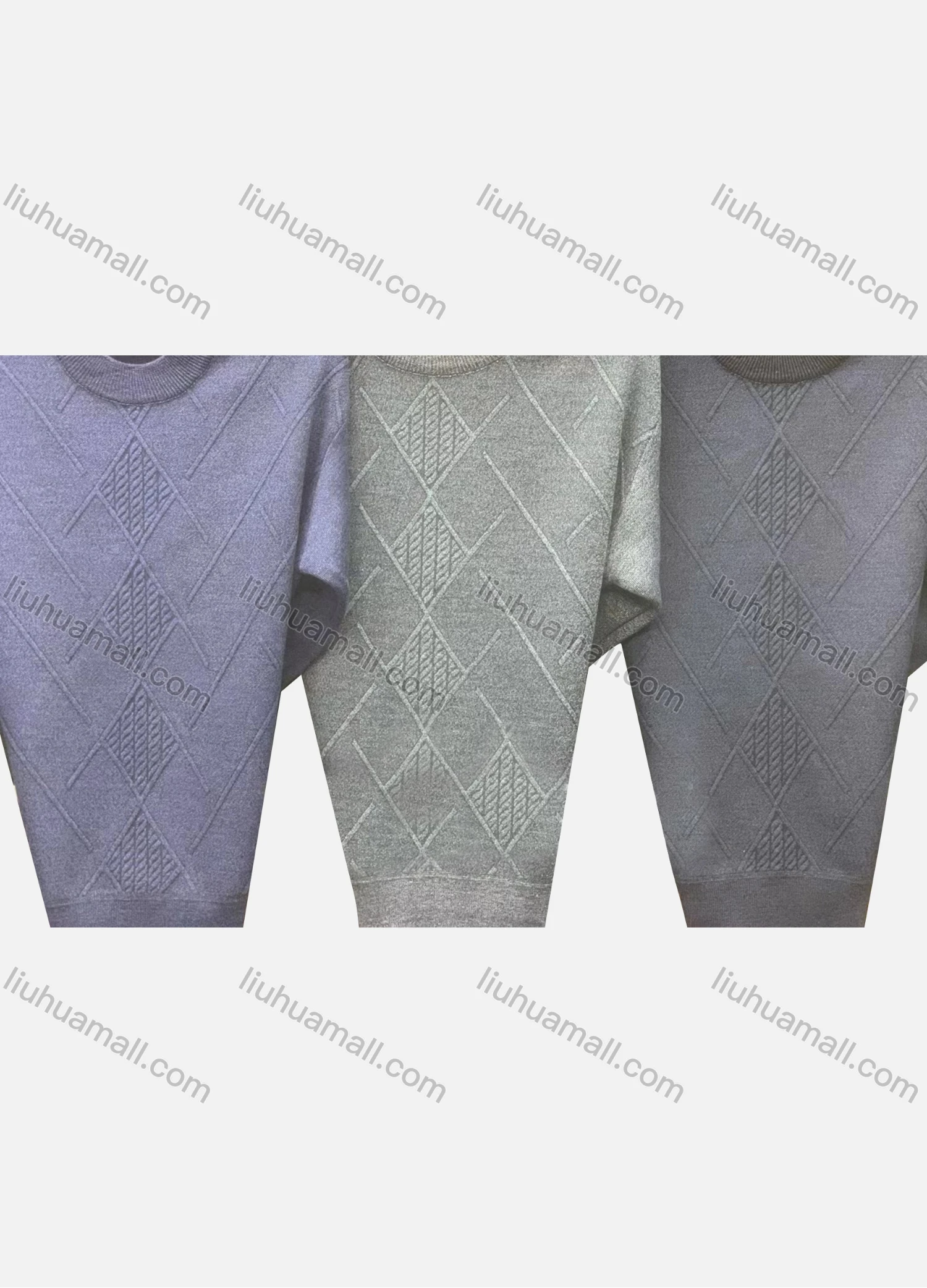 Wholesale Men's Casual Plain Crew Neck Long Sleeve Knit Sweater - Liuhuamall