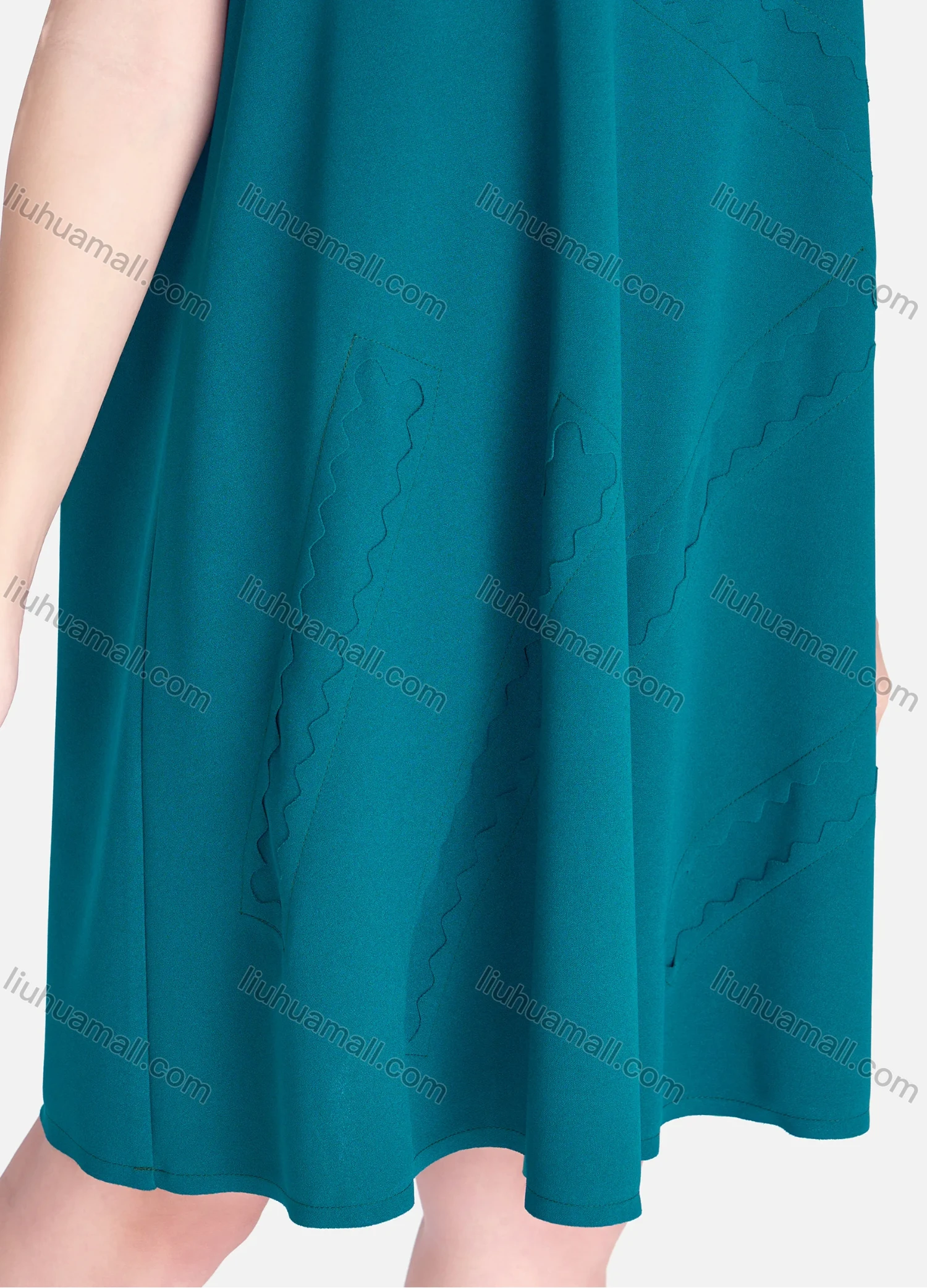 Wholesale Women's Casual Plain Round Neck Ruffle Hem Short Tank Dress - Liuhuamall