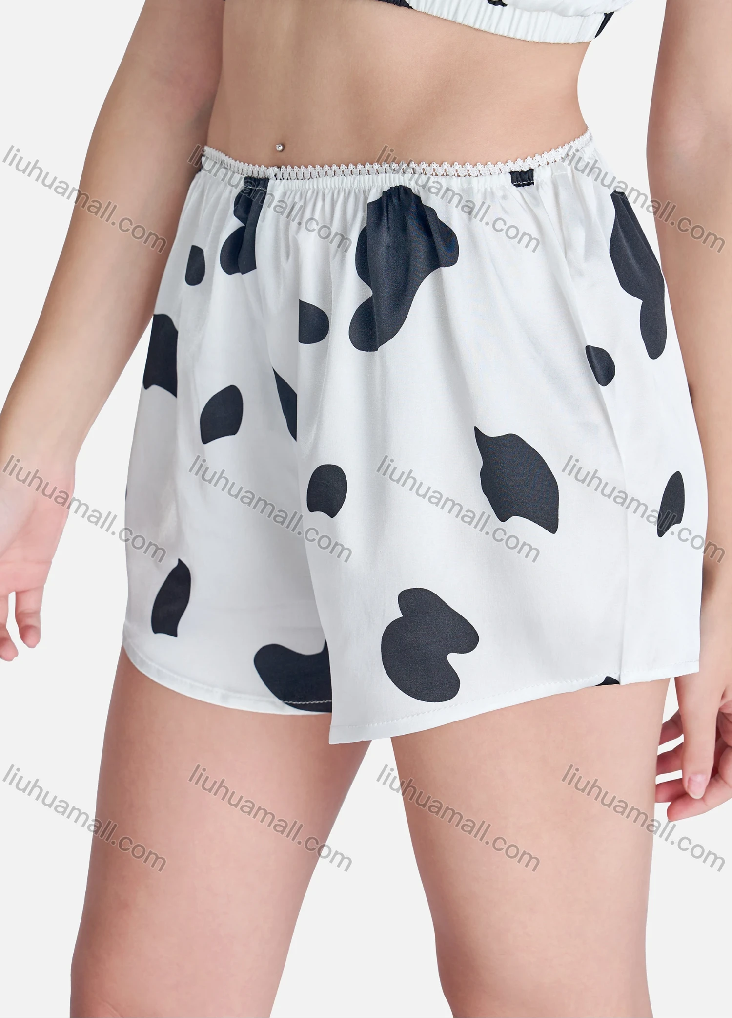 Wholesale Women's Lounge Cow Print Adjustable Straps Crop Cami Tops & Shorts 2 Piece Set Pajama Suit - Liuhuamall