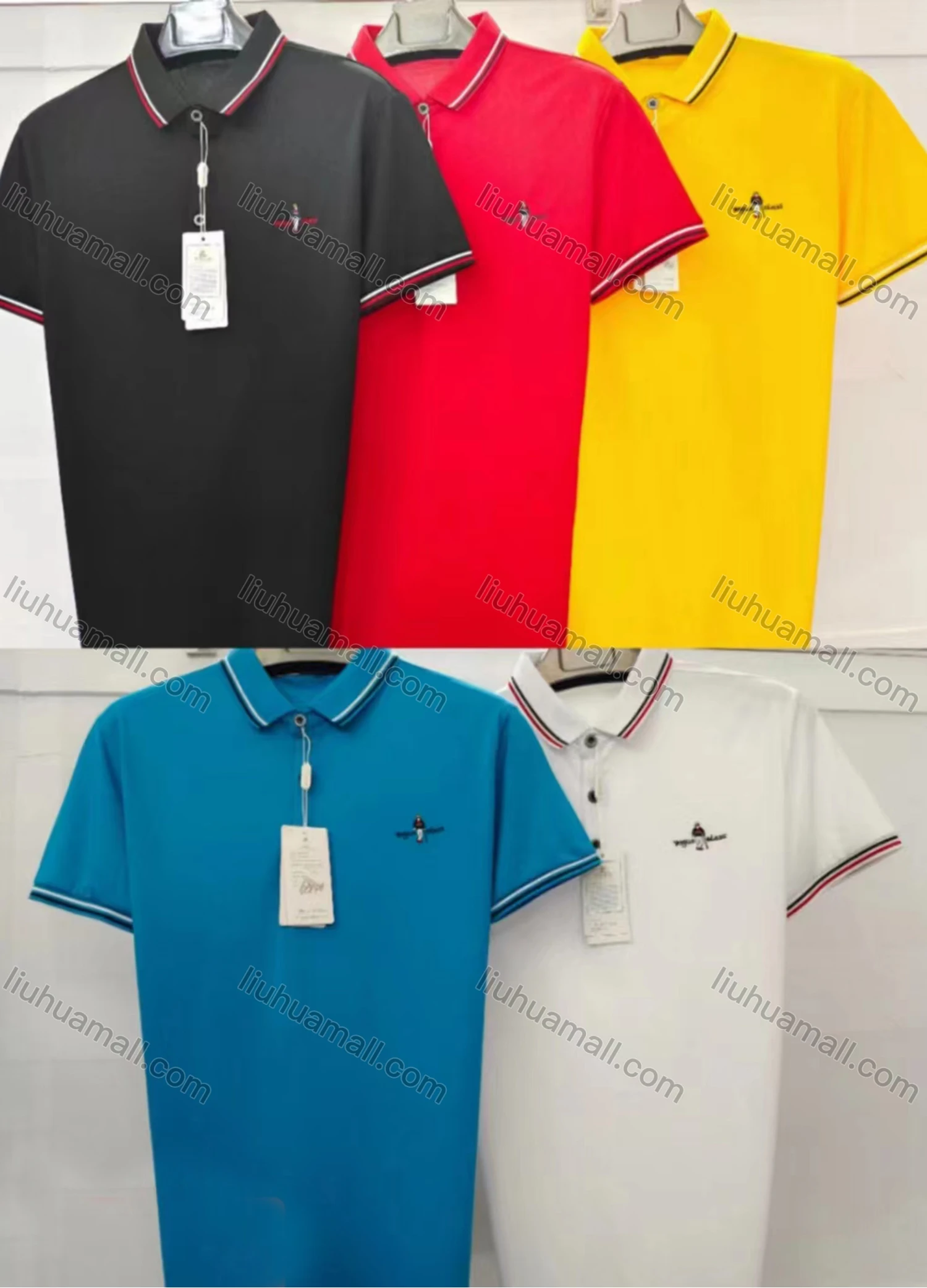 Wholesale Men's Casual Plain Label Short Sleeve Polo Shirt - Liuhuamall