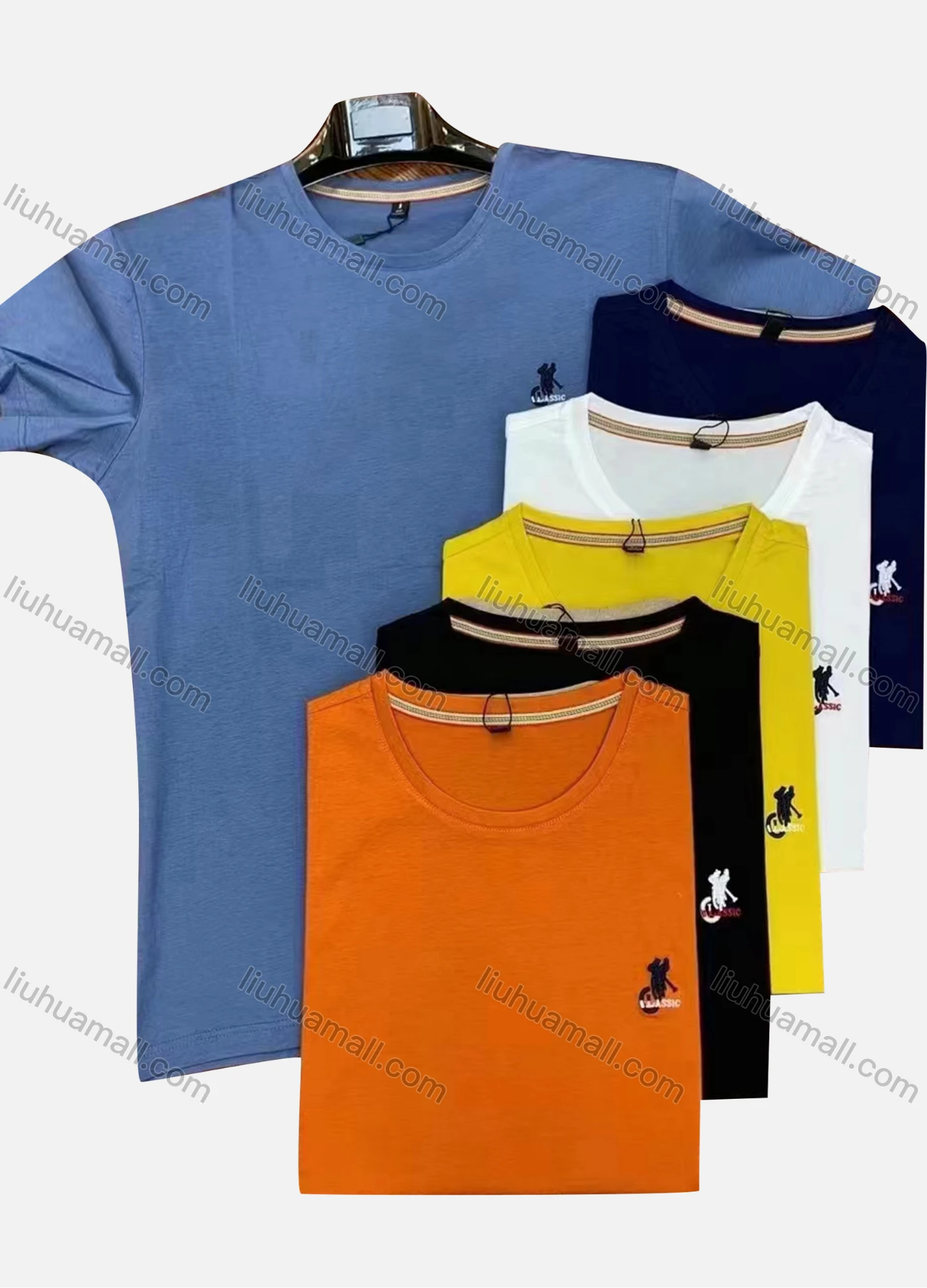 Wholesale Men's Casual Plain Label Short Sleeve T-shirt - Liuhuamall