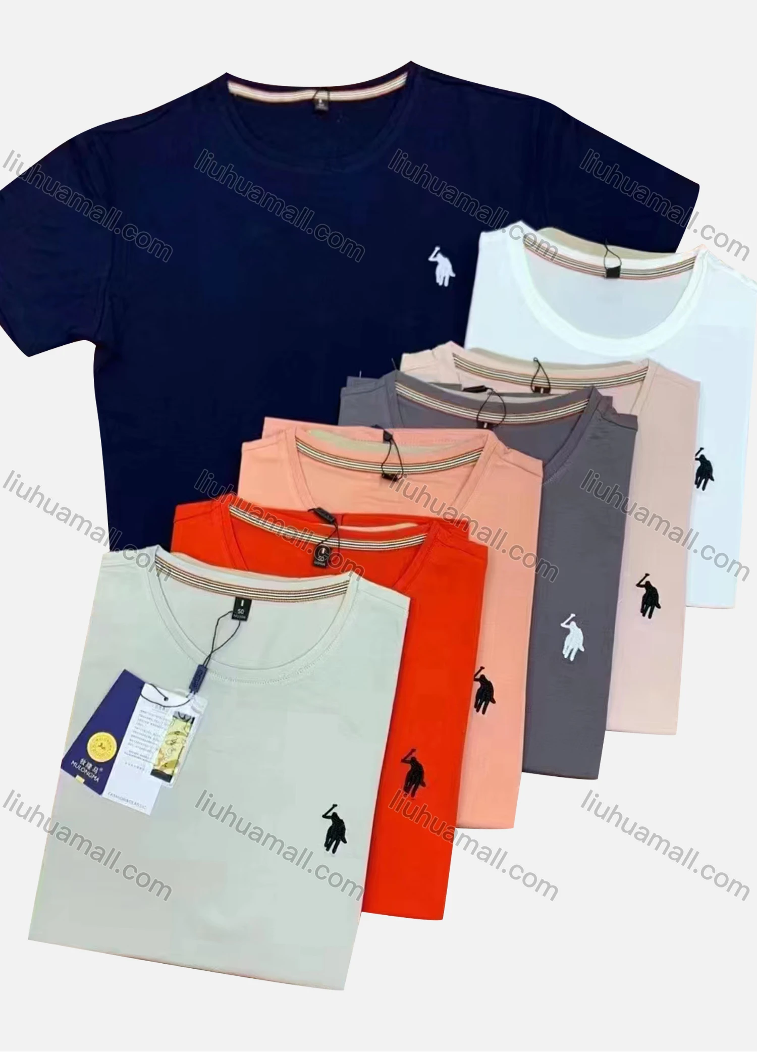 Wholesale Men's Casual Plain Label Round Neck Short Sleeve T-shirt - Liuhuamall