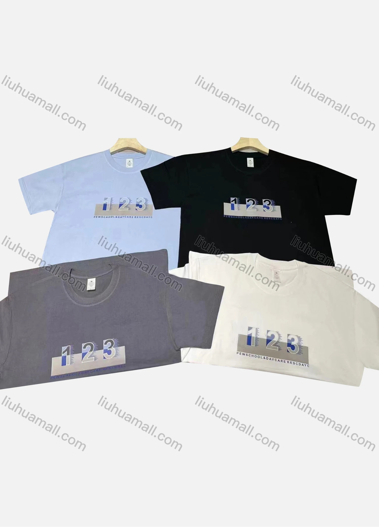 Wholesale Men's Casual Number Print Round Neck Short Sleeve T-shirt - Liuhuamall