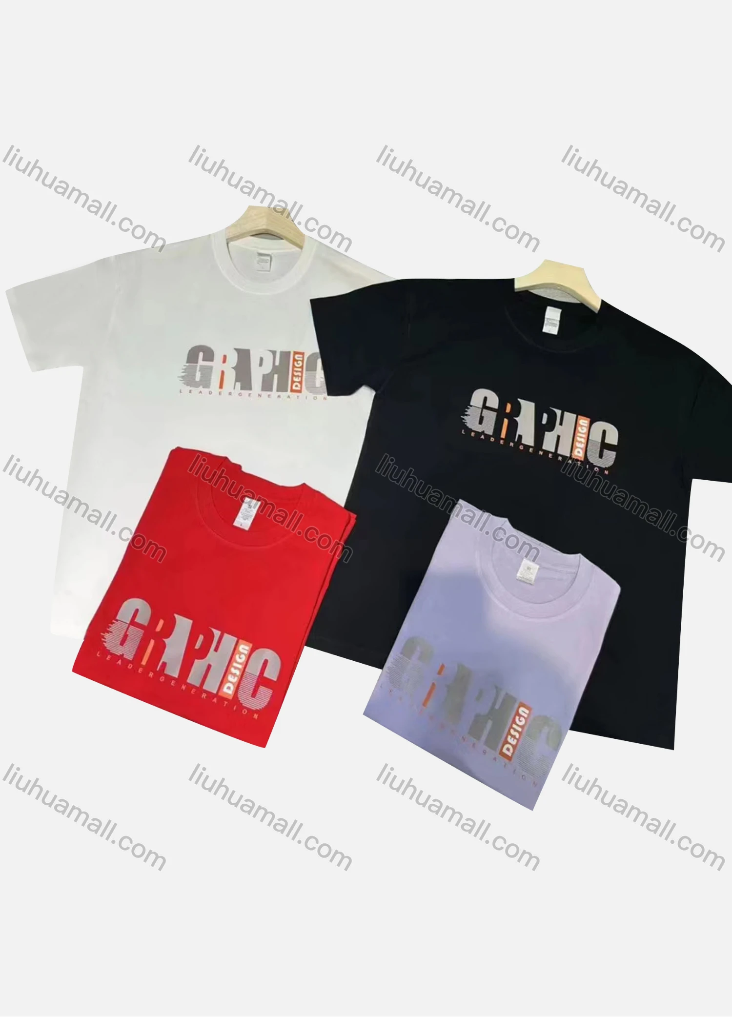 Wholesale Men's Casual Letter Print Round Neck Short Sleeve T-shirt - Liuhuamall