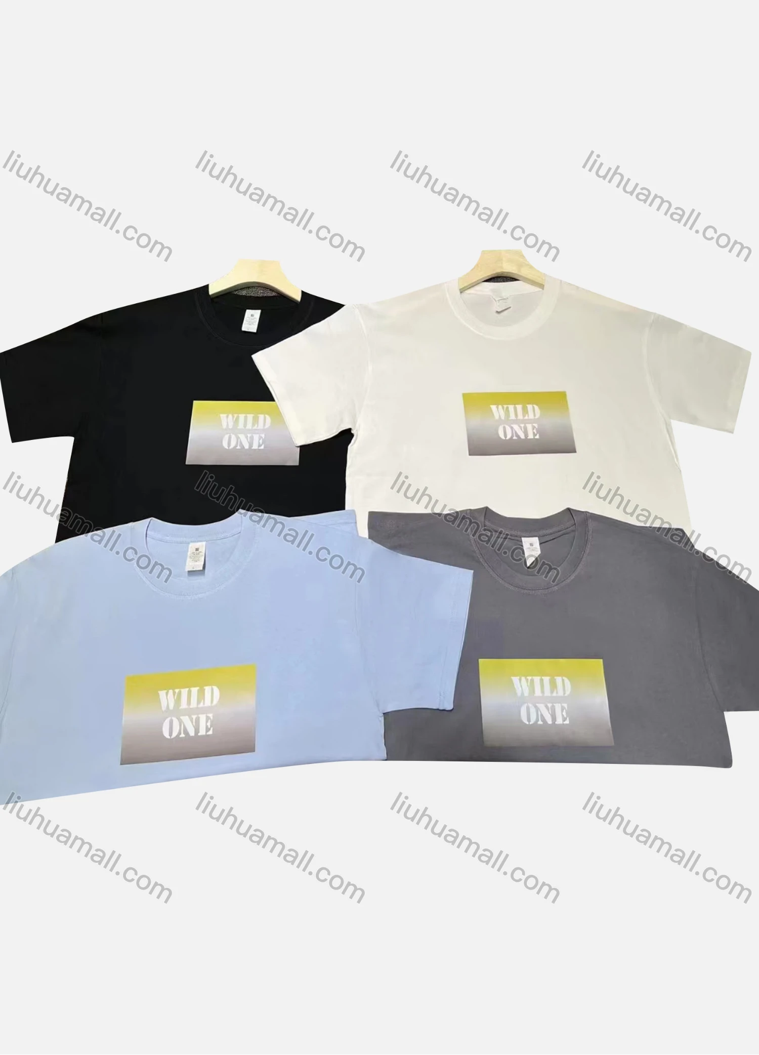 Wholesale Men's Casual Letter Print Round Neck Short Sleeve T-shirt - Liuhuamall