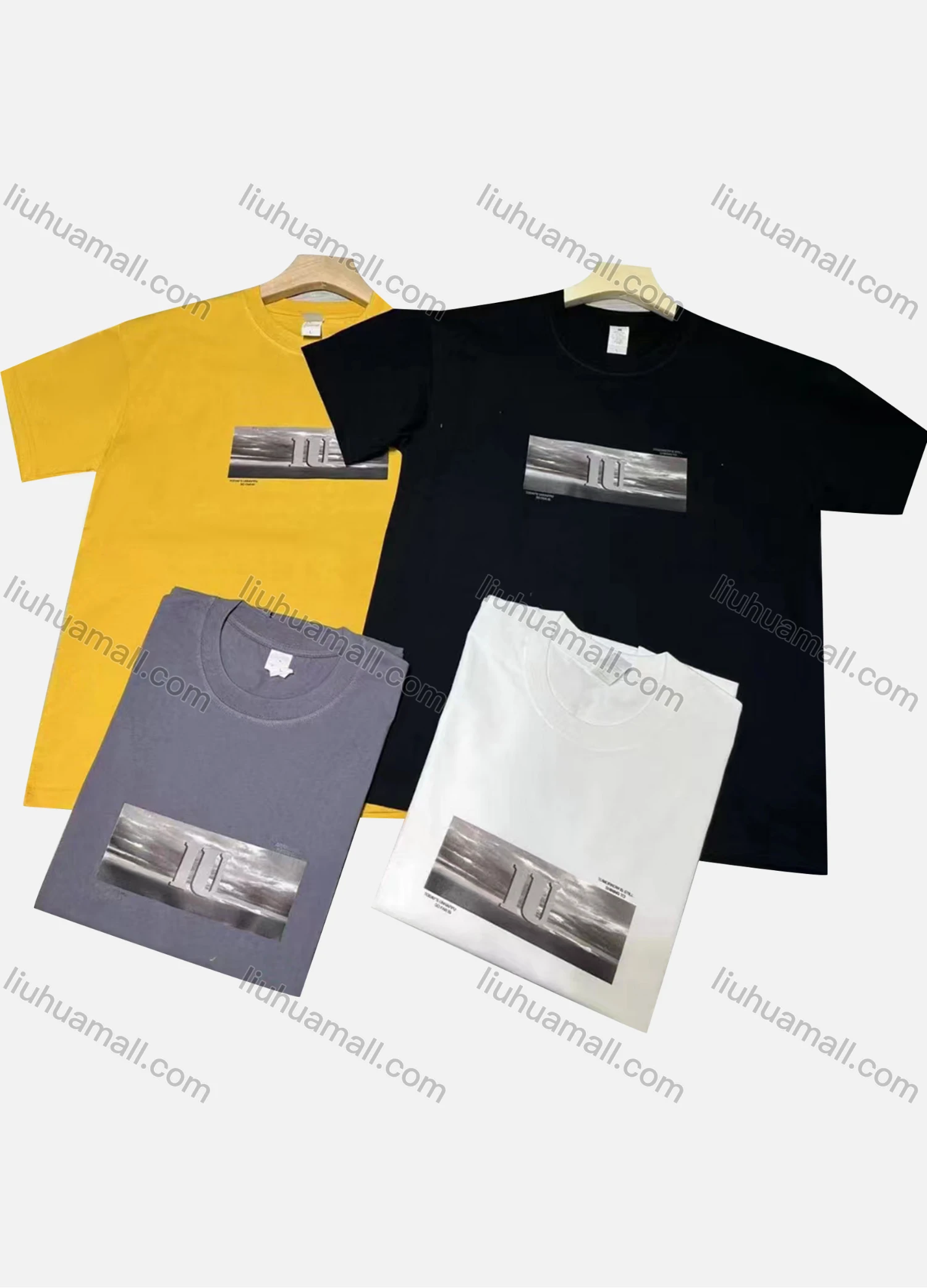 Wholesale Men's Casual Graphic Round Neck Short Sleeve T-shirt - Liuhuamall