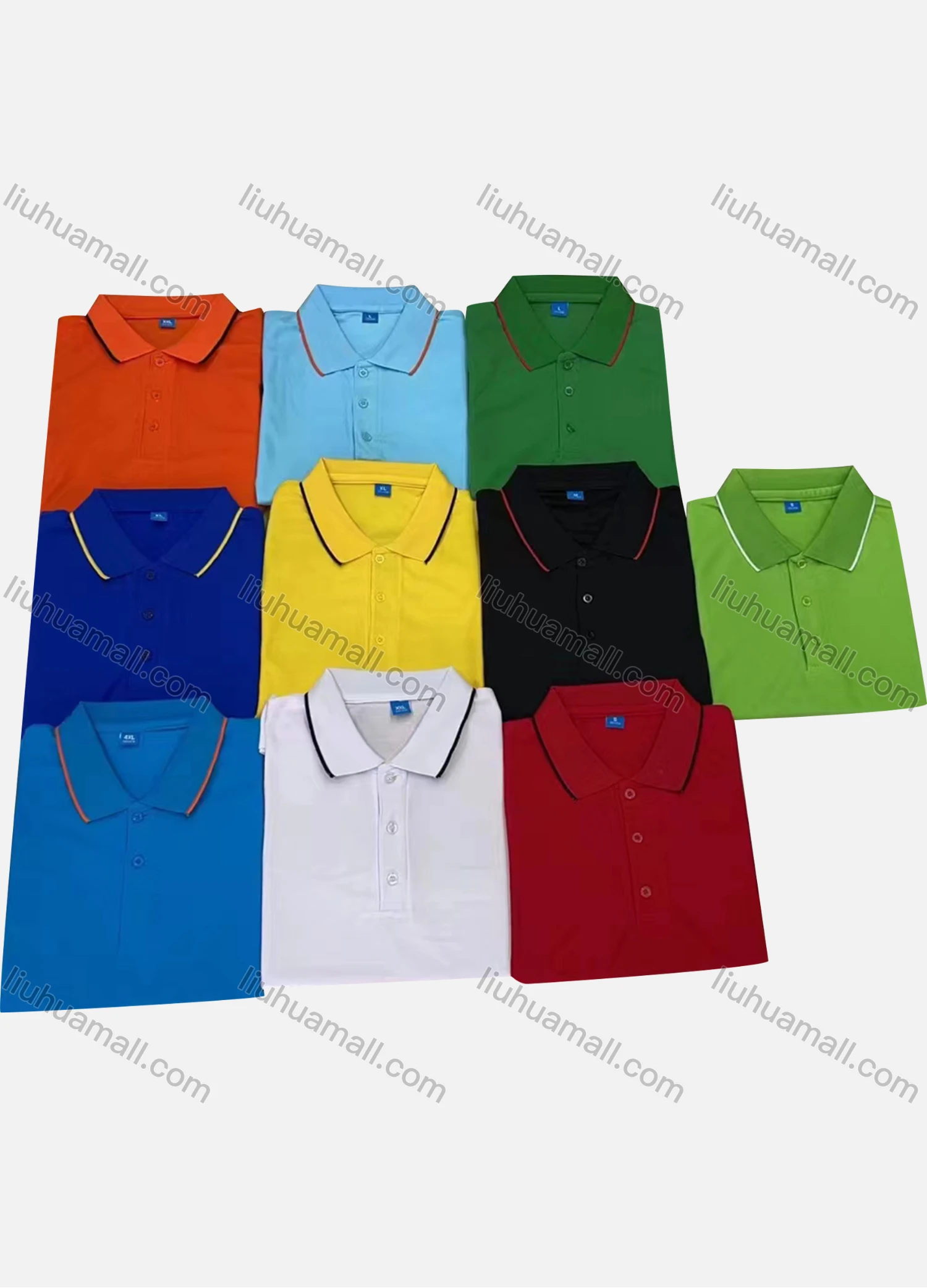 Wholesale Men's Casual Plain Short Sleeve Polo Shirt - Liuhuamall