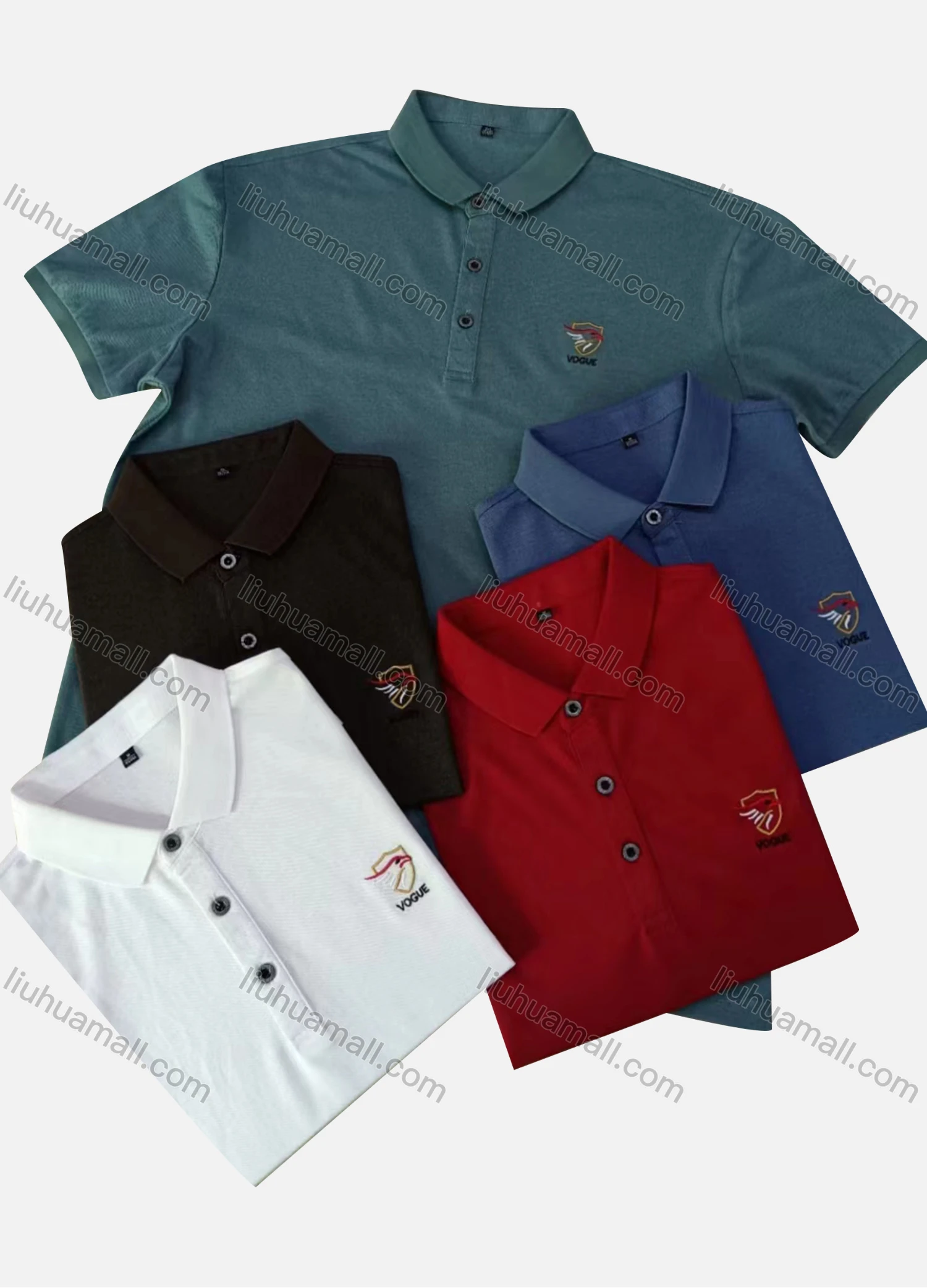 Wholesale Men's Casual Plain Label Short Sleeve Polo Shirt - Liuhuamall