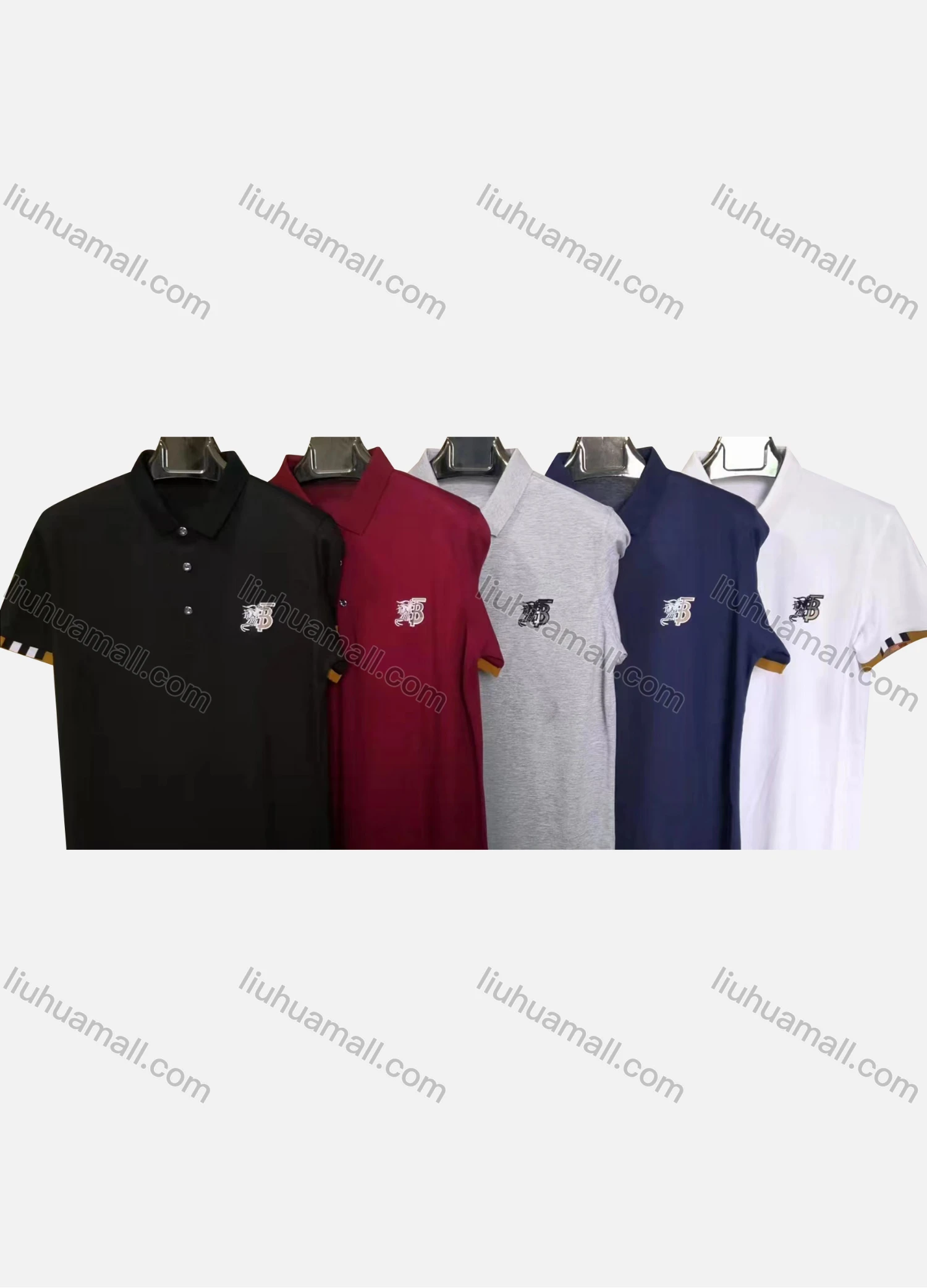 Wholesale Men's Casual Plain Label Short Sleeve Polo Shirt - Liuhuamall