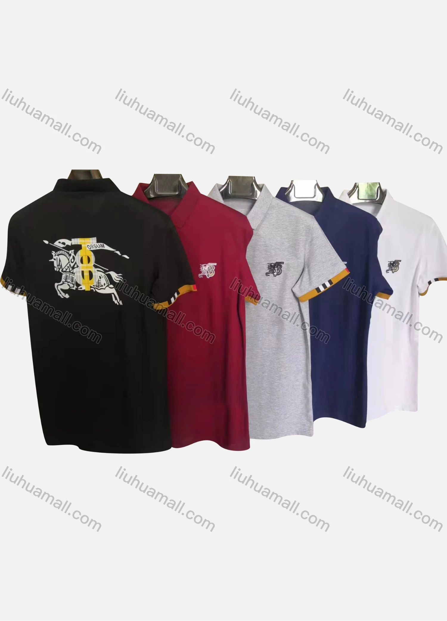 Wholesale Men's Casual Graphic Label Short Sleeve Polo Shirt - Liuhuamall