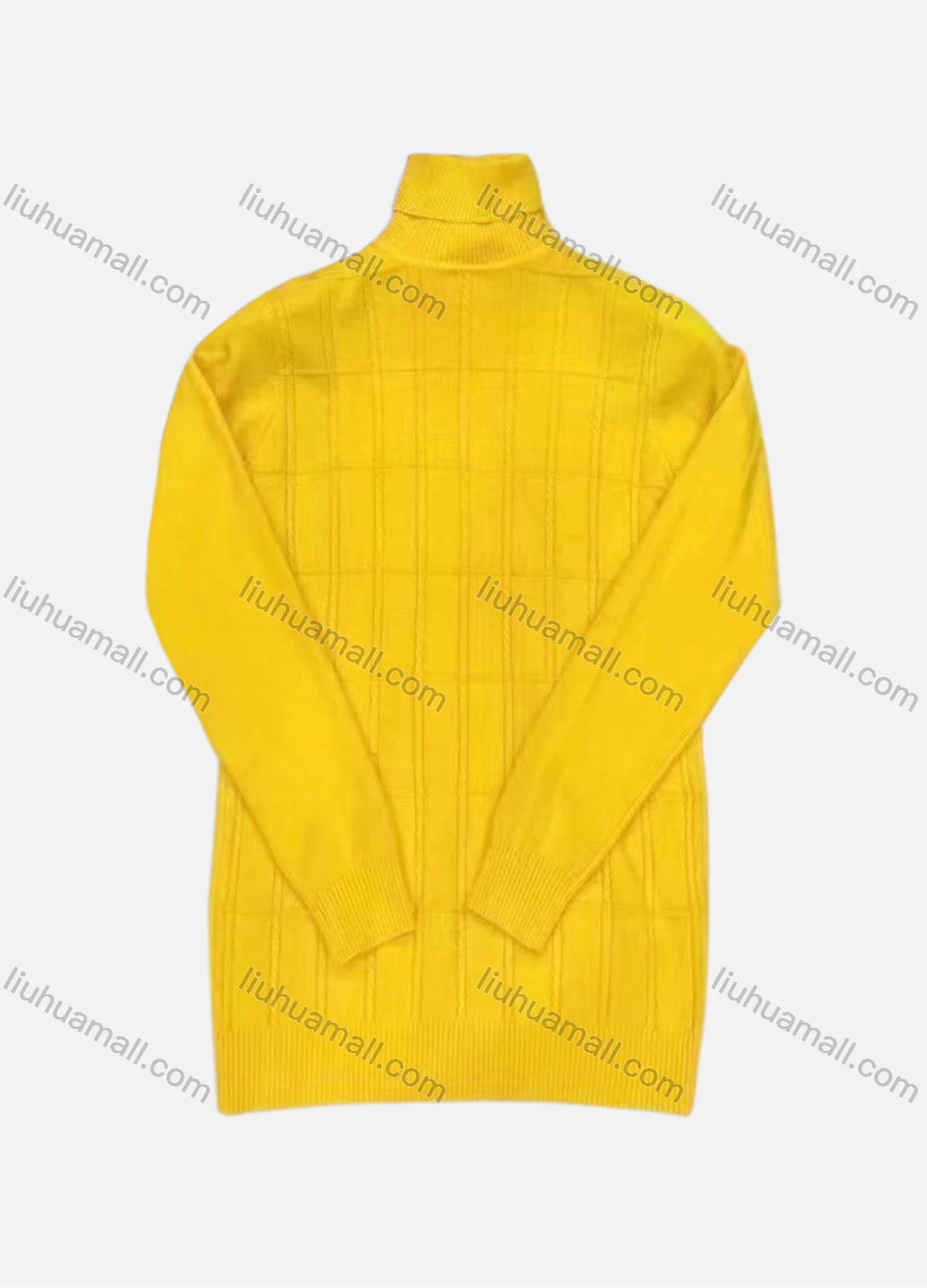 Wholesale Men's Casual Plain Rib-knit Turtleneck Long Sleeve Sweater - Liuhuamall