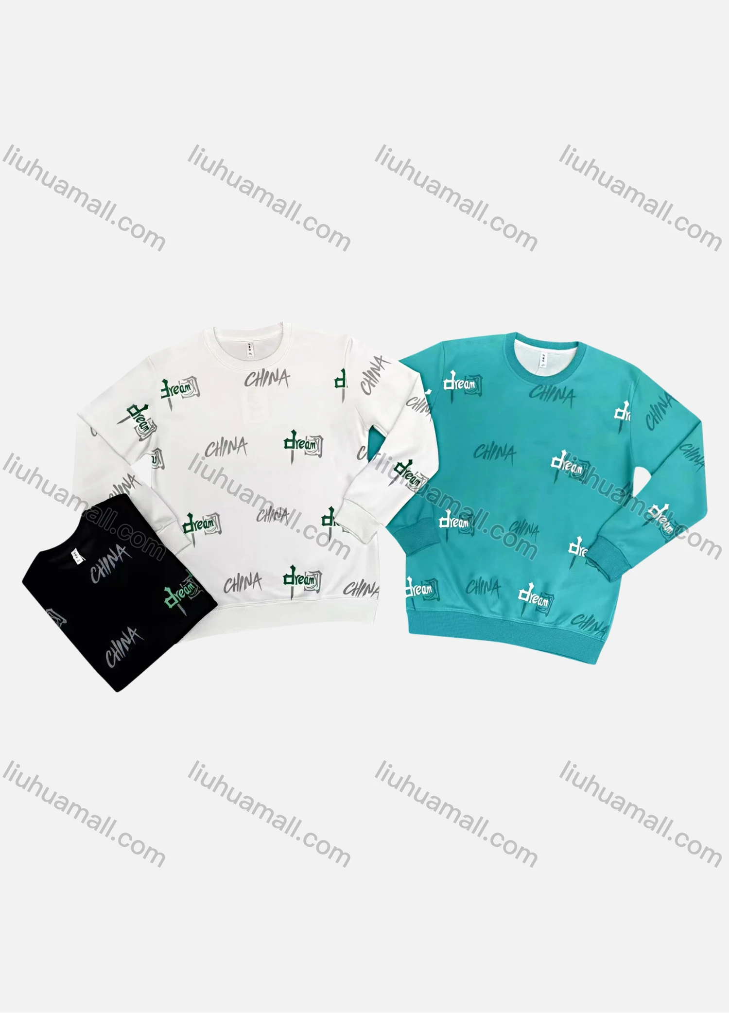 Wholesale Men's Casual Letter Print Round Neck Long Sleeve Sweatshirt - Liuhuamall