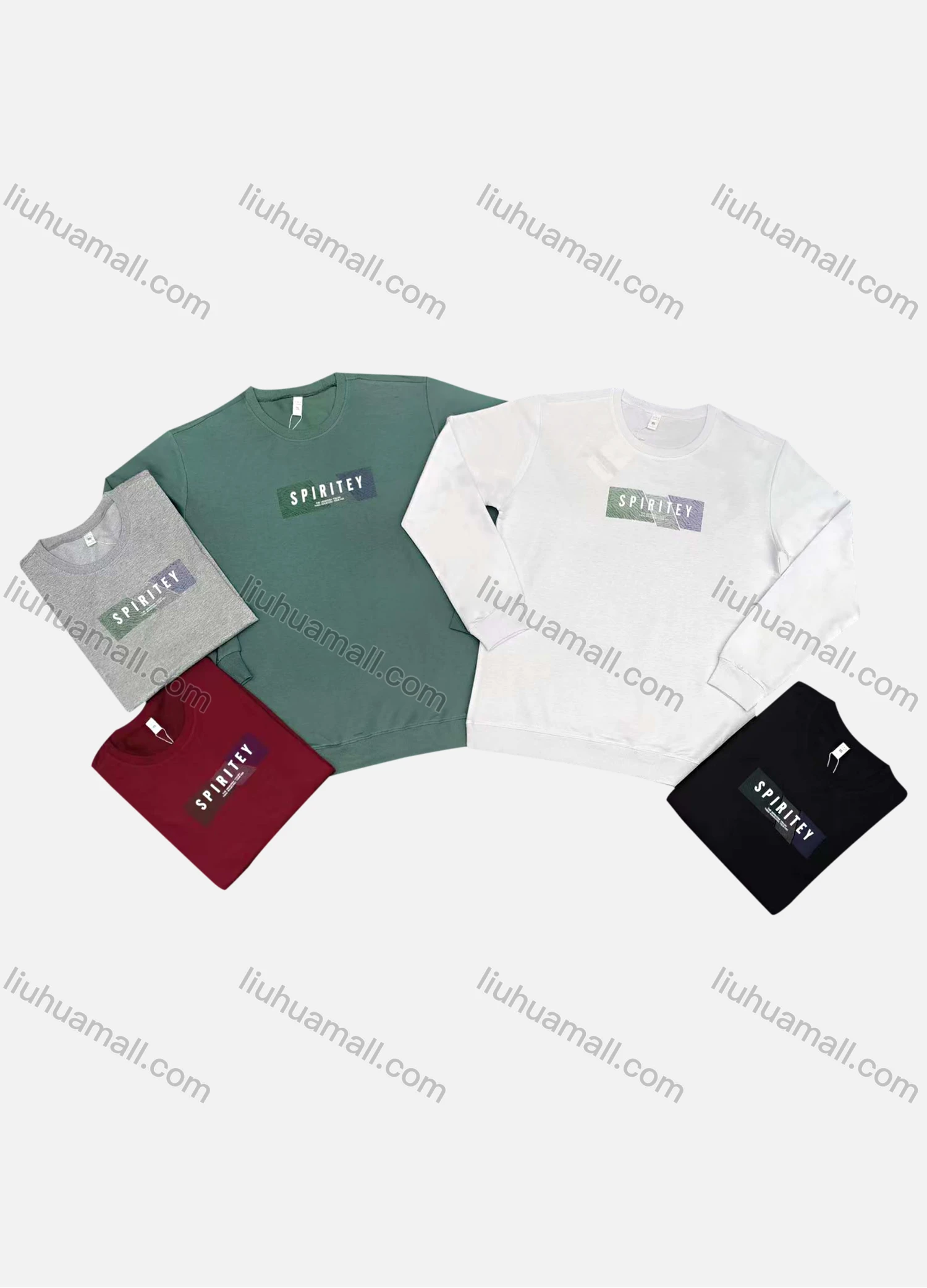 Wholesale Men's Casual Letter Print Round Neck Long Sleeve Sweatshirt - Liuhuamall