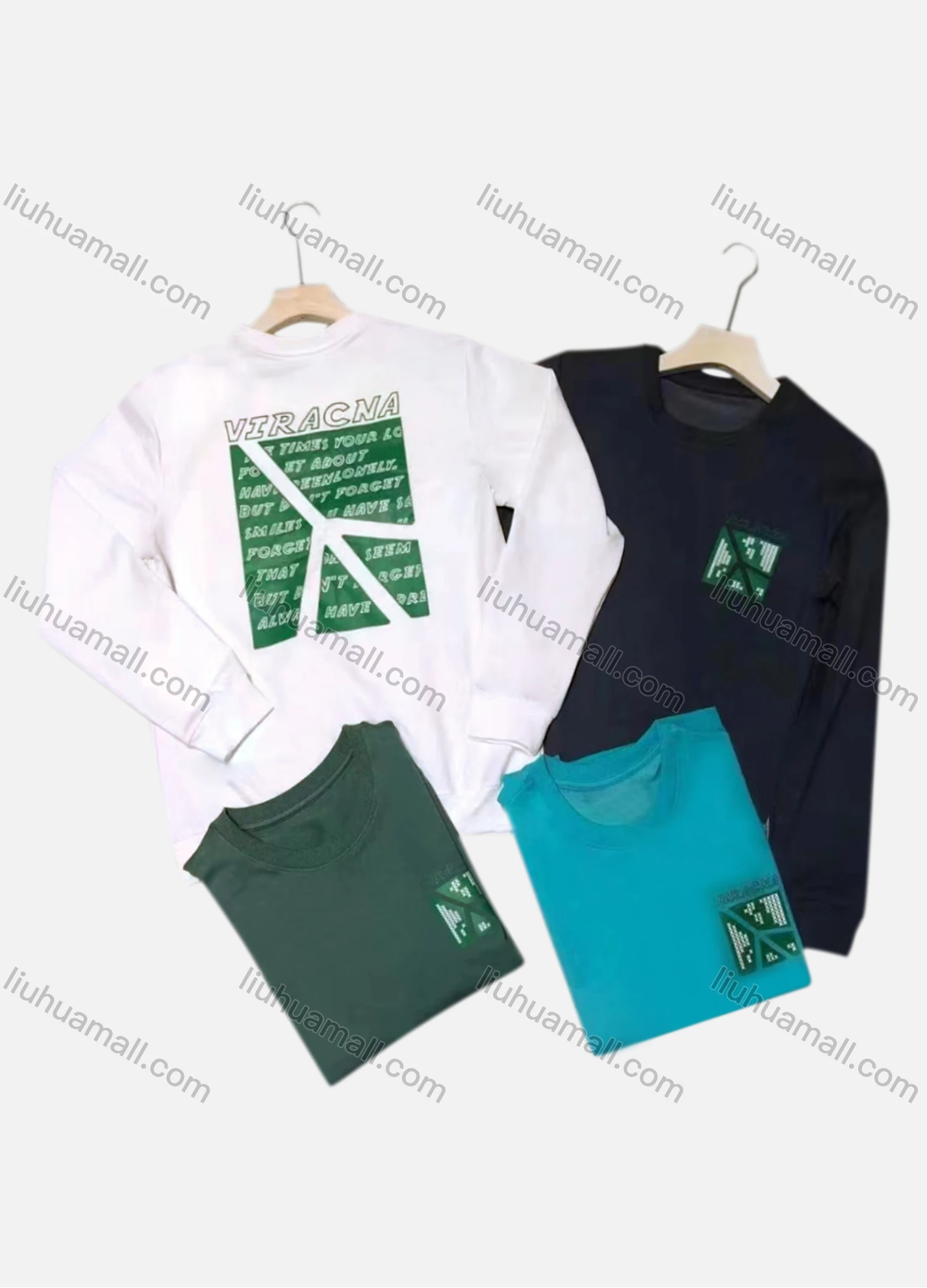 Wholesale Men's Casual Letter Print Round Neck Long Sleeve Sweatshirt - Liuhuamall