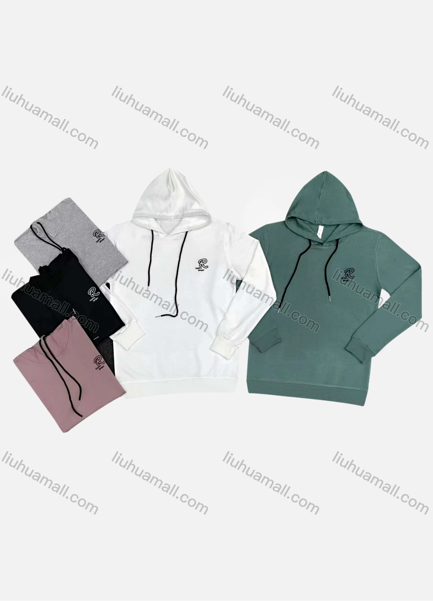 Wholesale Men's Casual Drawstring Round Neck Long Sleeve Hoodie - Liuhuamall