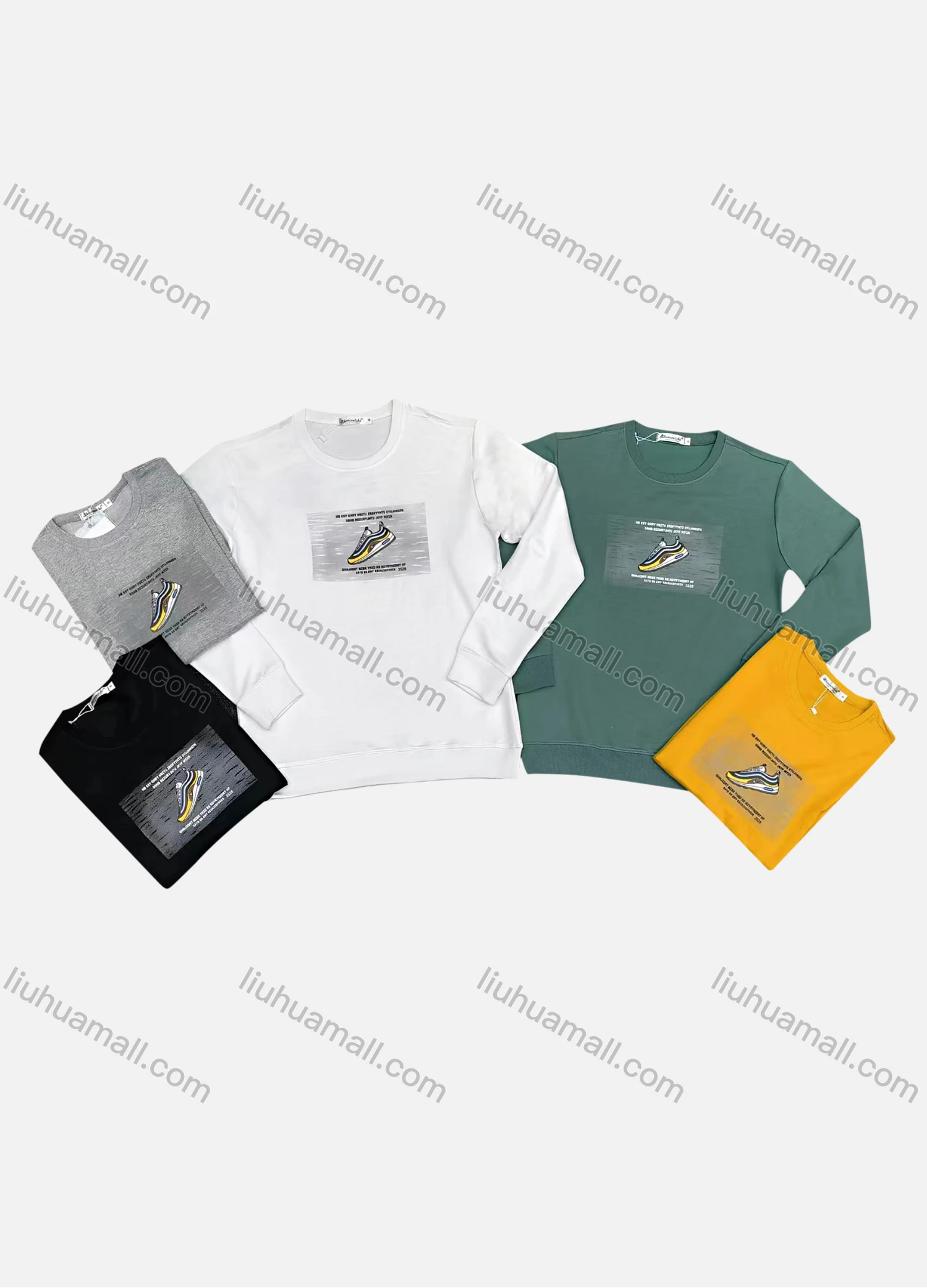 Wholesale Men's Casual Graphic Round Neck Long Sleeve Sweatshirt - Liuhuamall