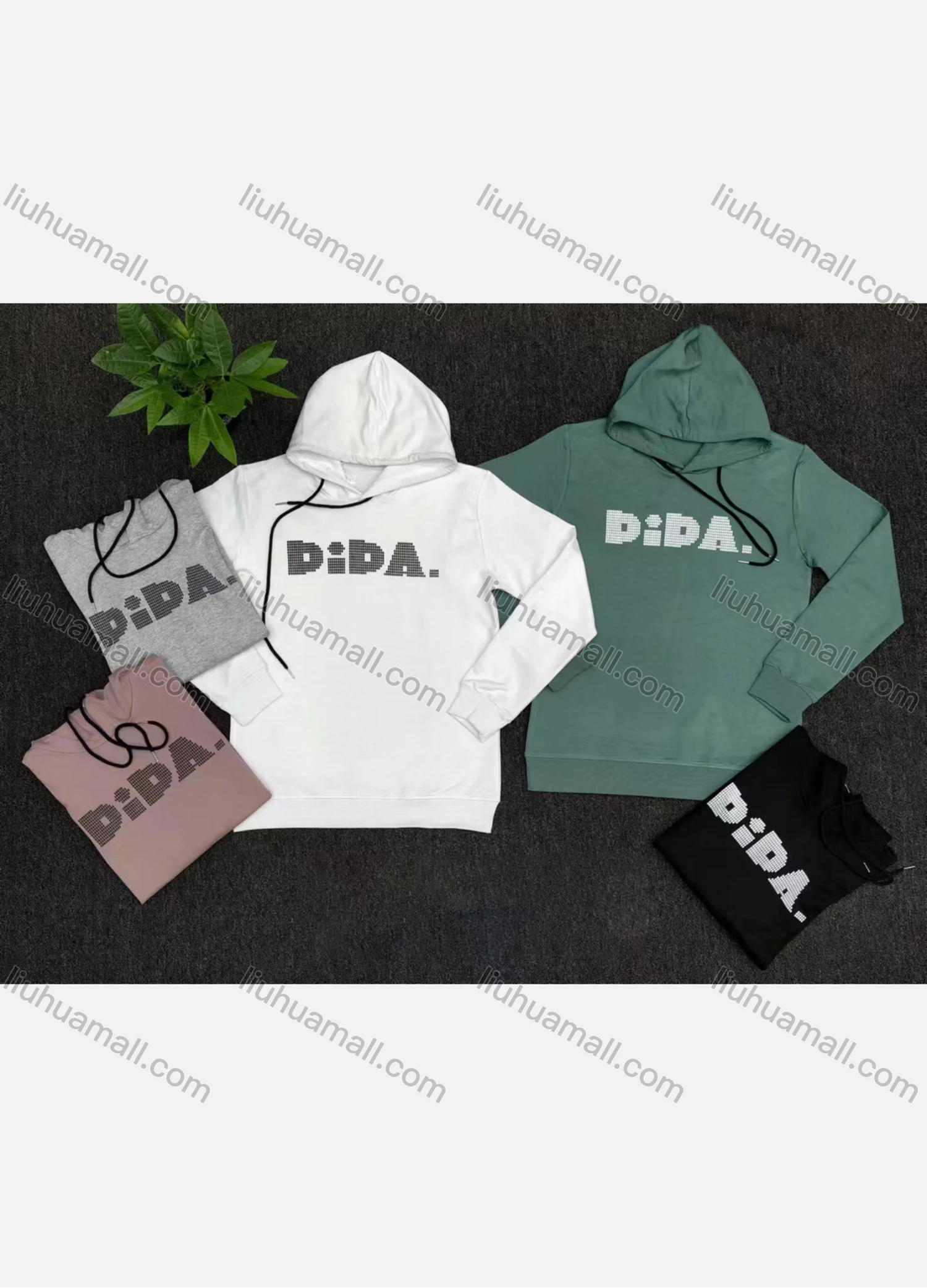 Wholesale Men's Casual Letter Print Drawstring Round Neck Long Sleeve Hoodie - Liuhuamall