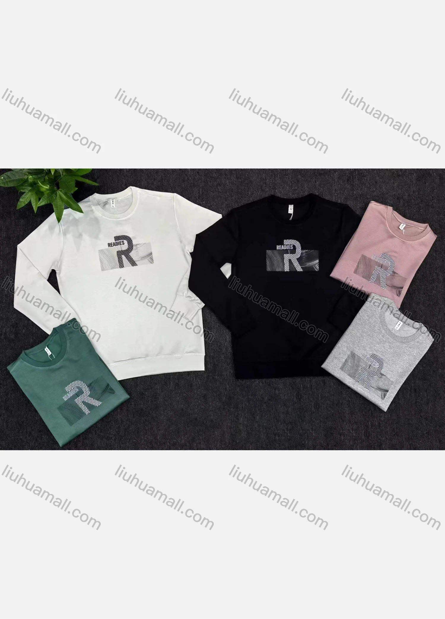 Wholesale Men's Casual Letter Print Round Neck Long Sleeve Sweatshirt - Liuhuamall