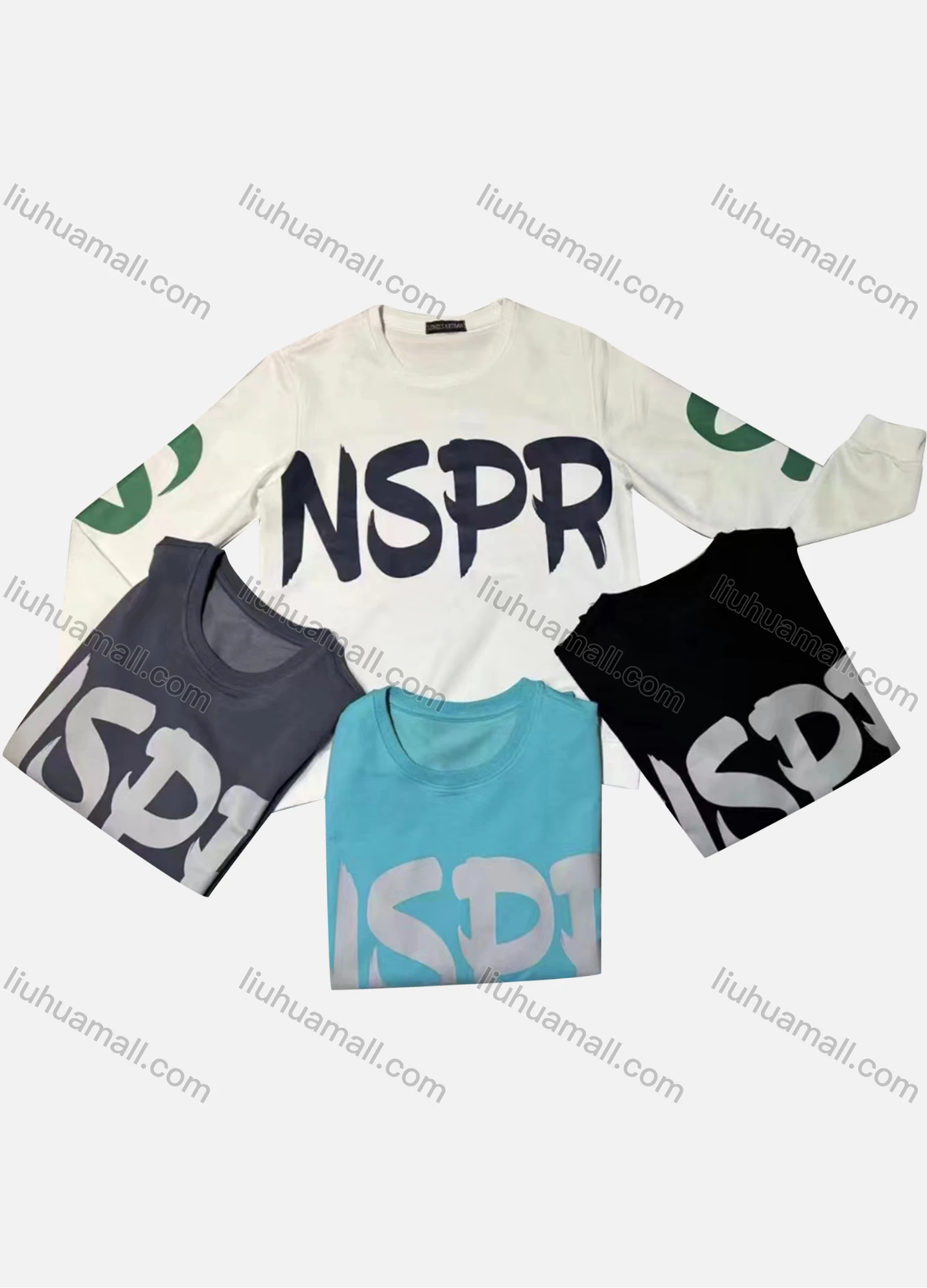 Wholesale Men's Casual Letter Print Round Neck Long Sleeve Sweatshirt - Liuhuamall