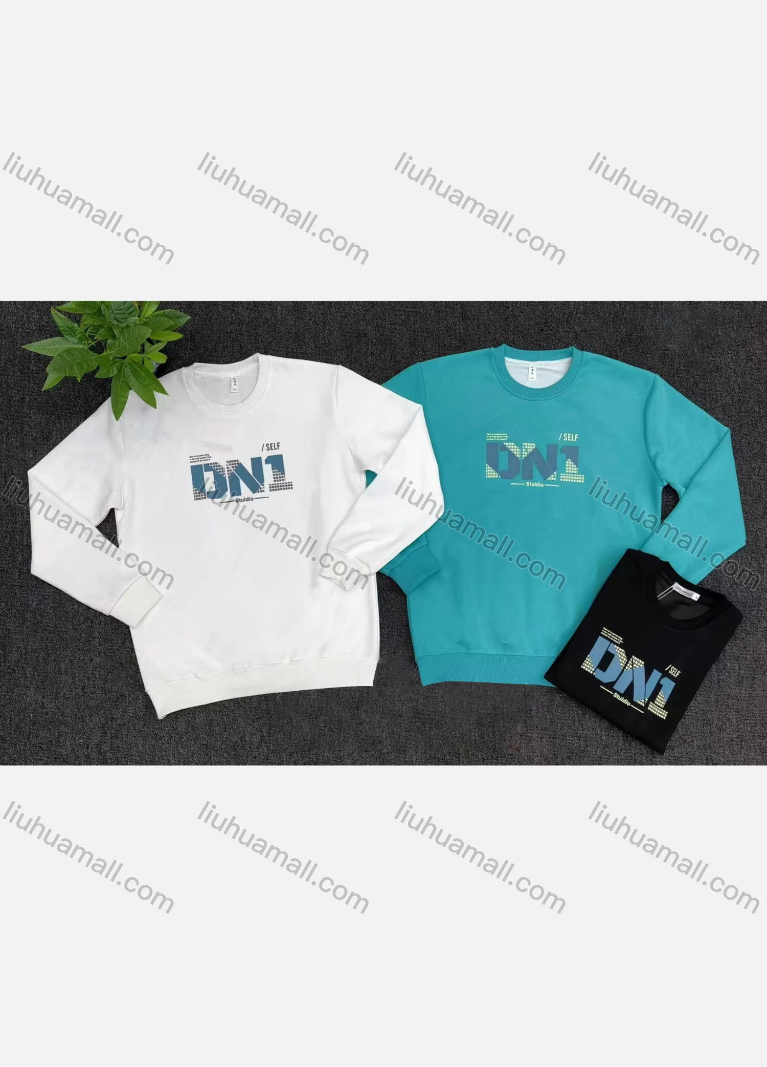 Wholesale Men's Casual Letter Print Round Neck Long Sleeve Sweatshirt - Liuhuamall