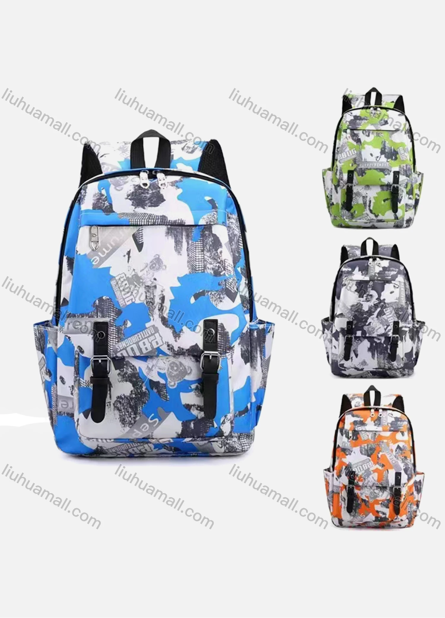 Wholesale Student's Nylon Graffiti Durable Water Resistant School Book Bag Laptops Backpack - Liuhuamall