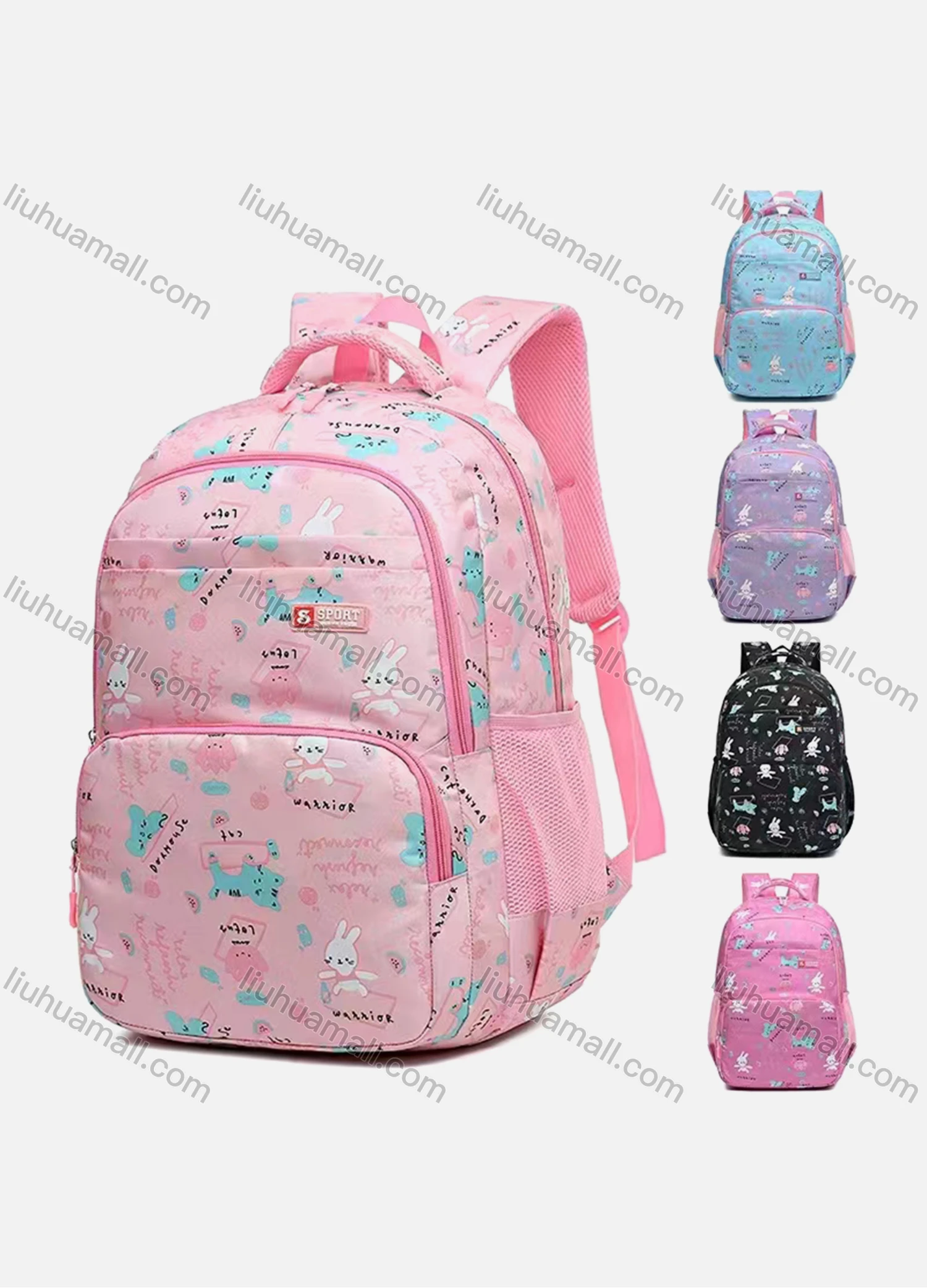 Wholesale Student's Nylon Cartoon Print Durable Water Resistant School Book Bag Laptops Backpack - Liuhuamall