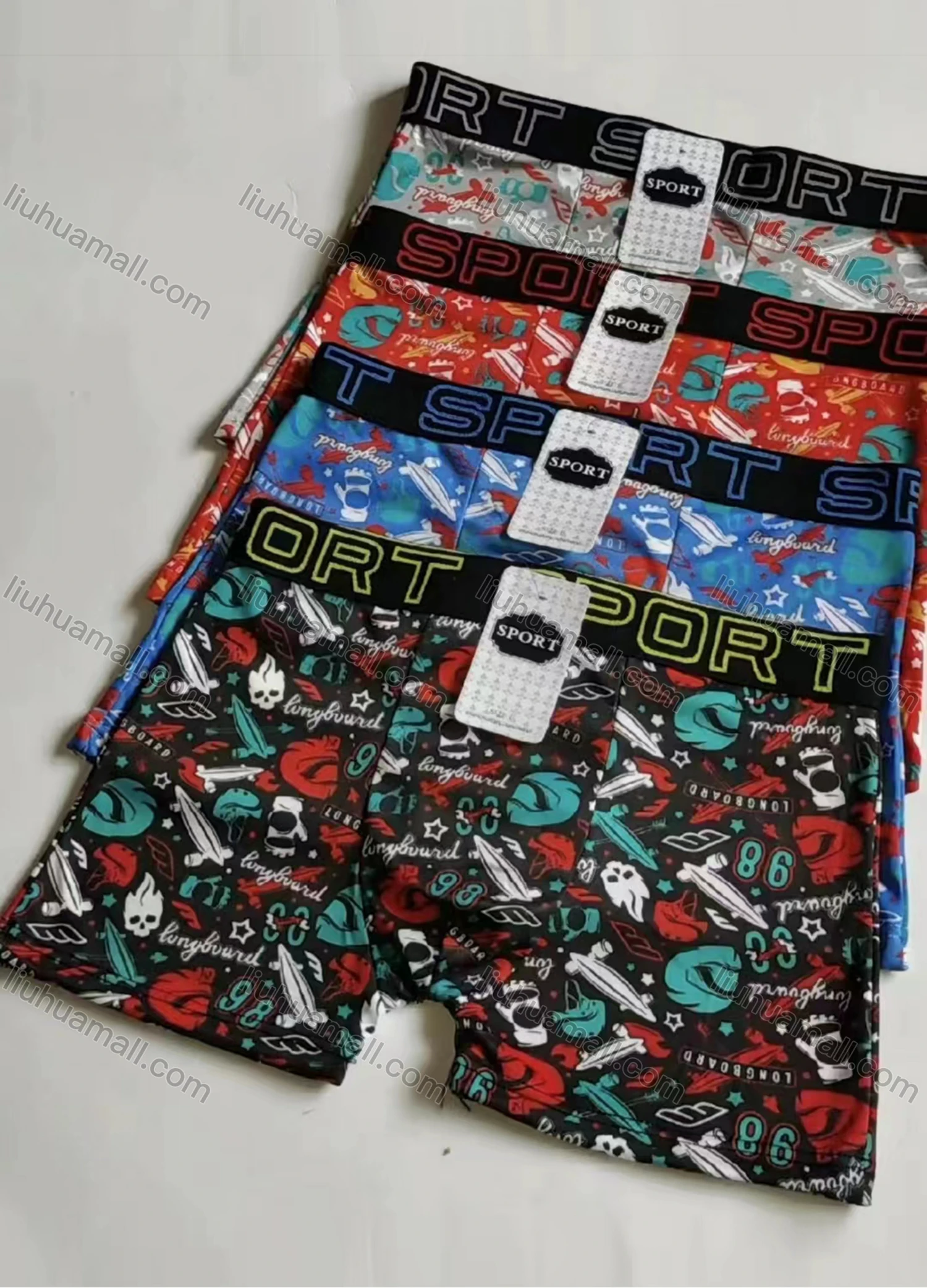 Wholesale Men's Allover Print Elastic Soft Comfortable Boxer Briefs(Pack Of 12) - Liuhuamall