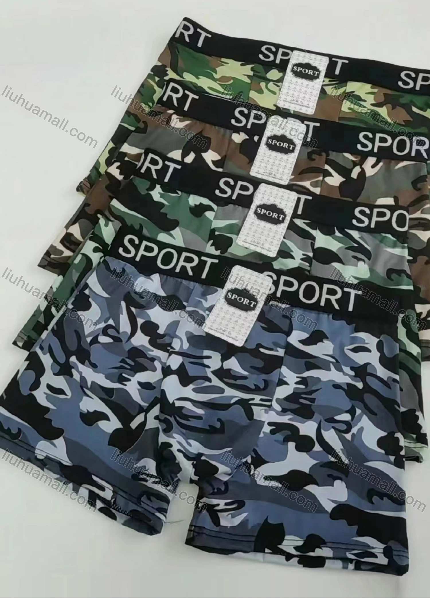 Wholesale Men's Camouflage Elastic Soft Comfortable Boxer Briefs(Pack Of 12) - Liuhuamall