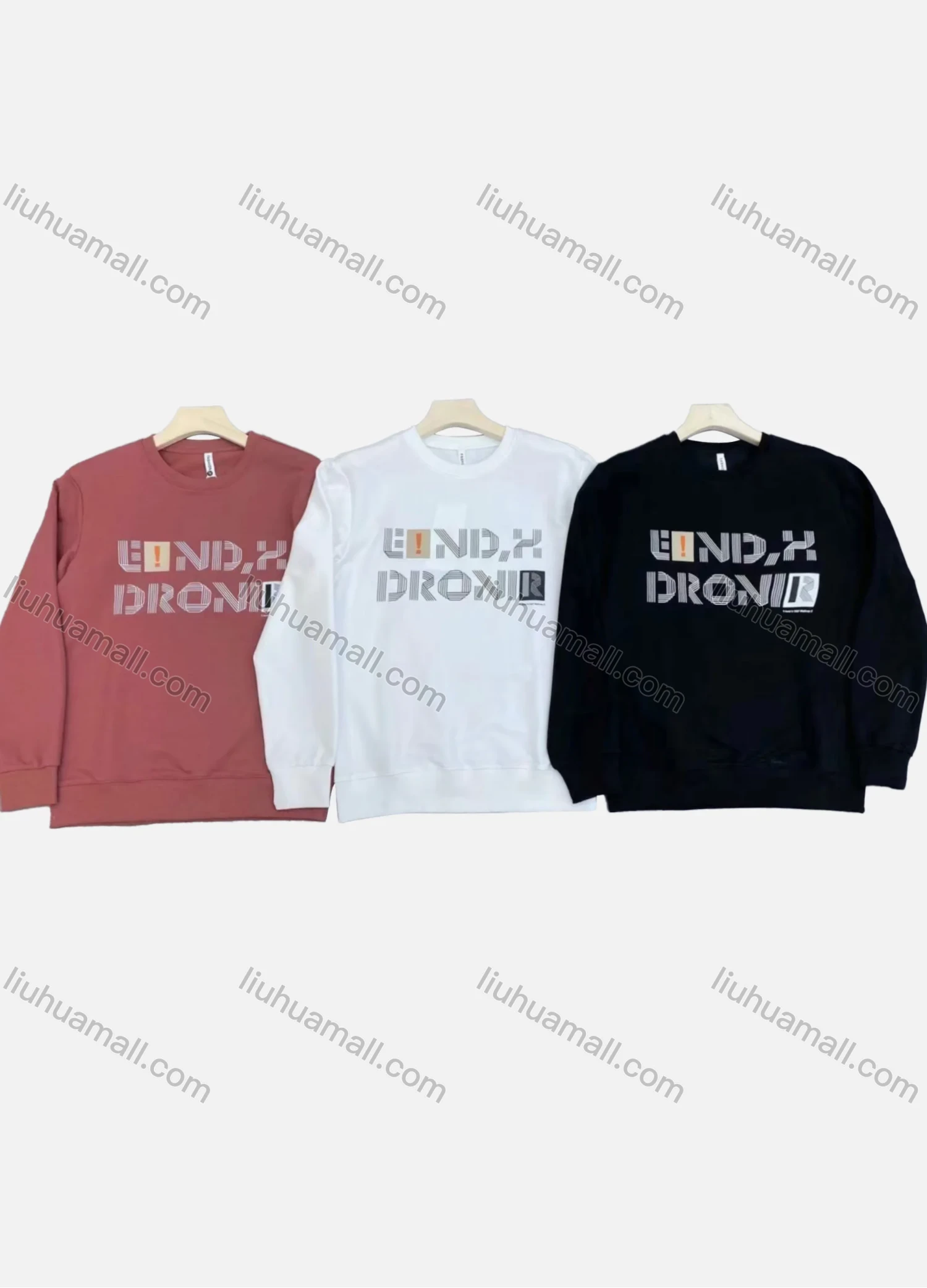 Wholesale Men's 100%Cotton Casual Letter Print Round Neck Long Sleeve T-Shirt - Liuhuamall