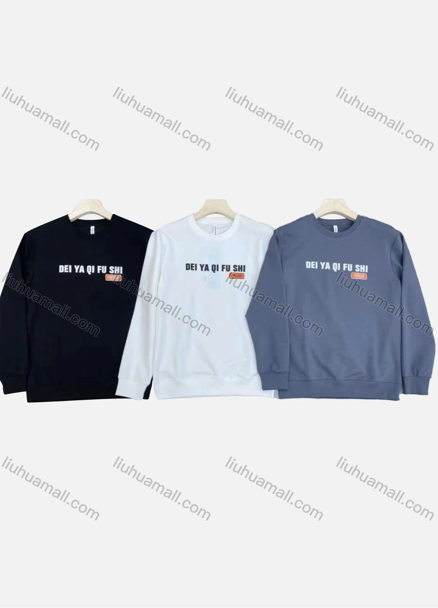 Wholesale Men's 100%Cotton Casual Letter Print Round Neck Long Sleeve T-Shirt - Liuhuamall