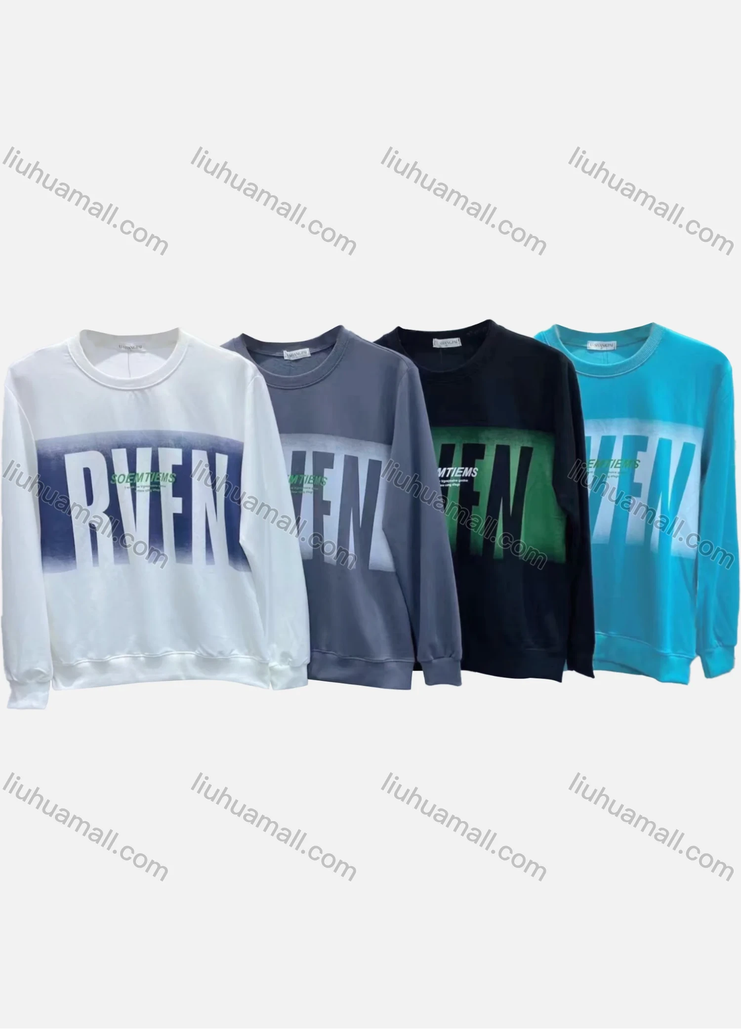 Wholesale Men's 100%Cotton Casual Letter Print Round Neck Long Sleeve T-Shirt - Liuhuamall