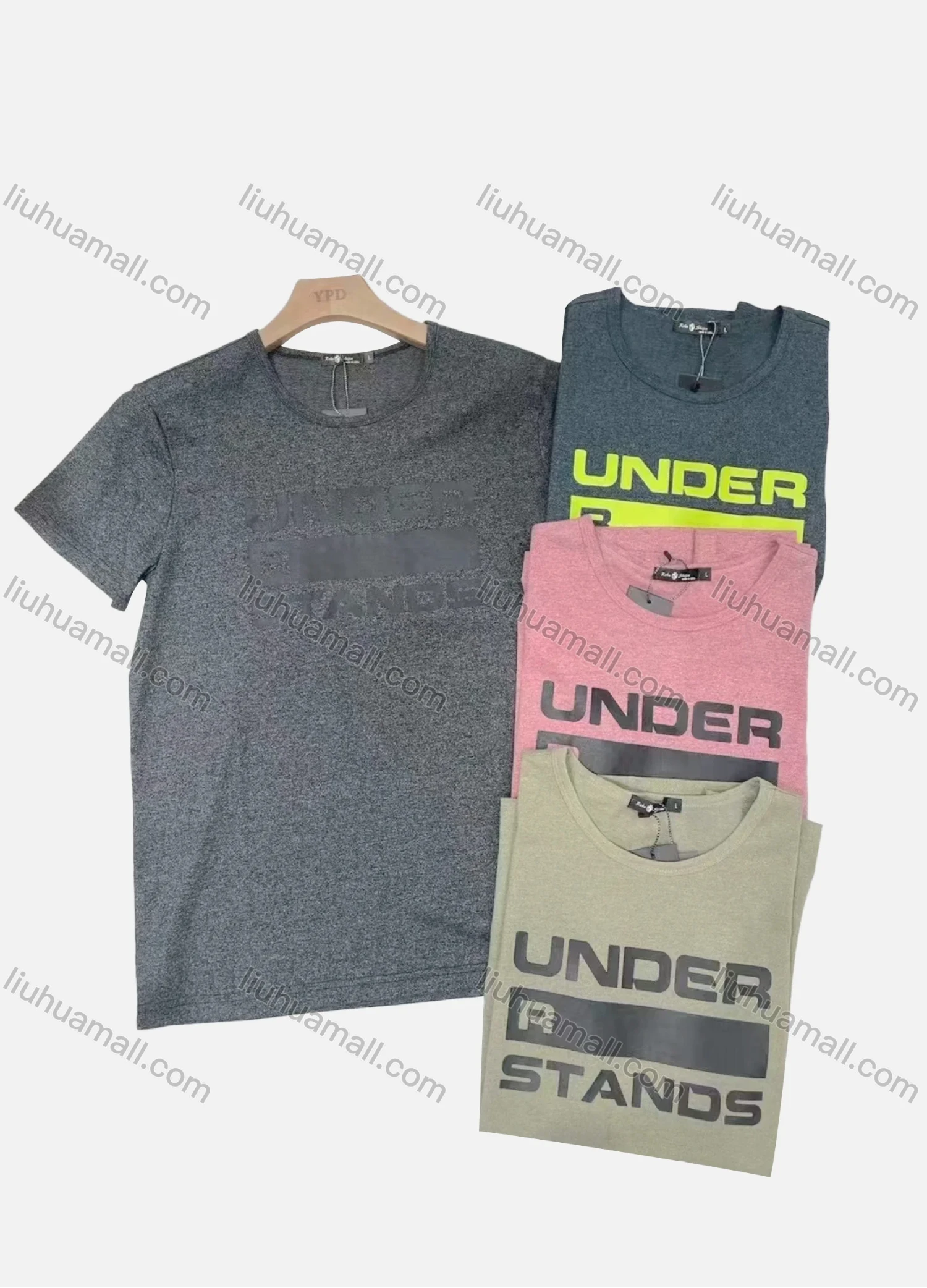 Wholesale Men's Casual 100%Cotton Letter Print Round Neck Short Sleeve Tee - Liuhuamall