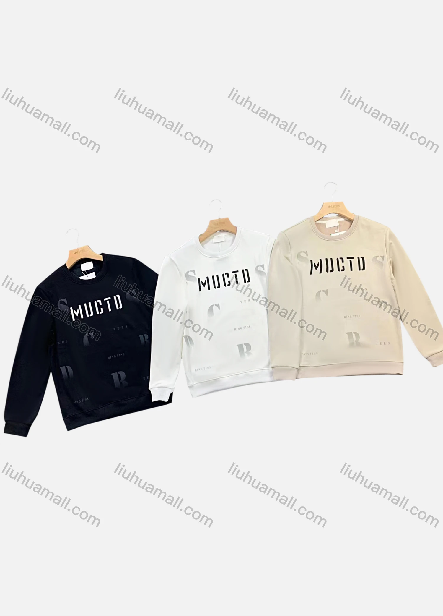 Wholesale Men's Casual Letter Print Round Neck Long Sleeve Sweatshirt - Liuhuamall