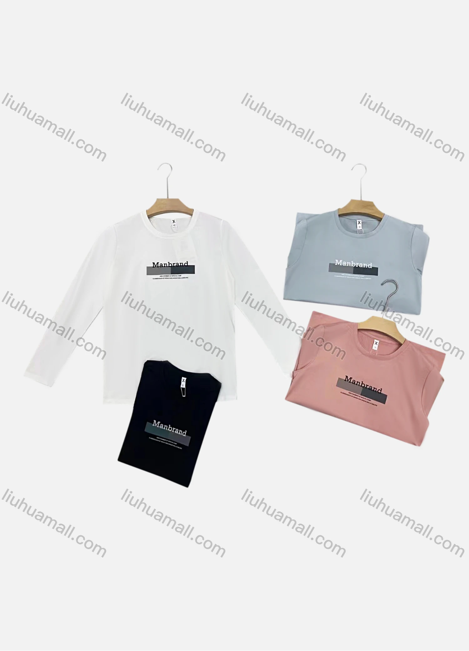 Wholesale Men's Casual Letter Print Round Neck Long Sleeve Tee - Liuhuamall