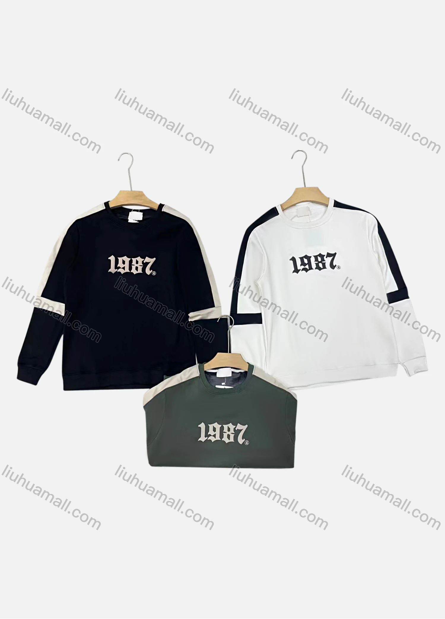 Wholesale Men's Casual Number Print Round Neck Long Sleeve Sweatshirt - Liuhuamall