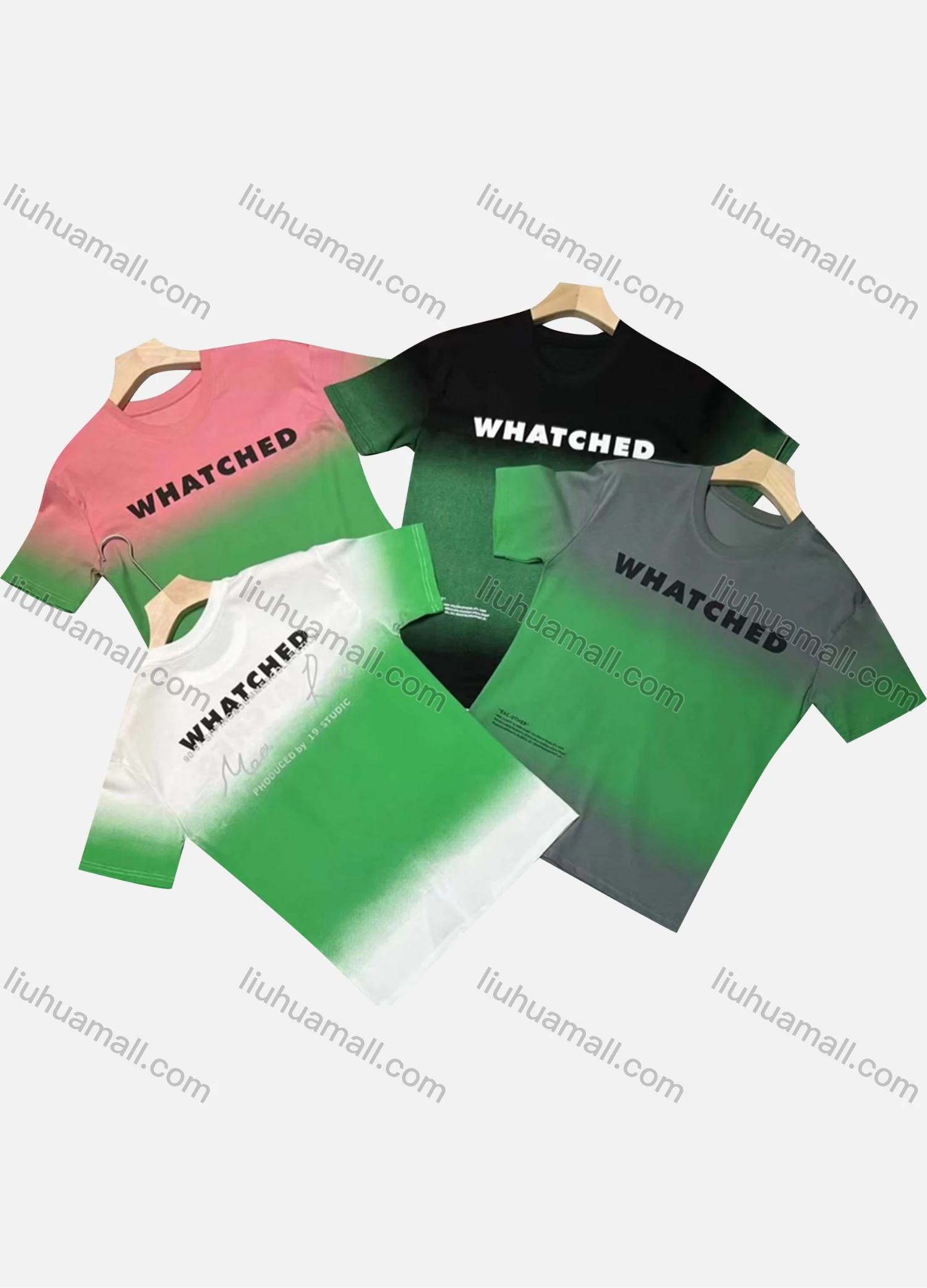 Wholesale Men's Casual Round Neck Short Sleeve Letter Ombre T-shirt - Liuhuamall