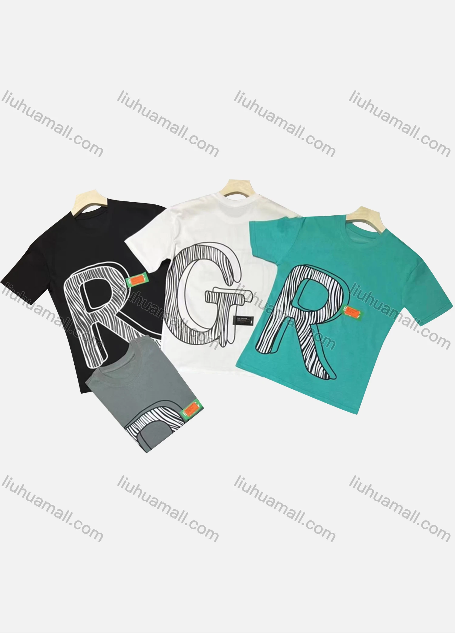 Wholesale Men's Casual Round Neck Short Sleeve Letter T-shirt - Liuhuamall