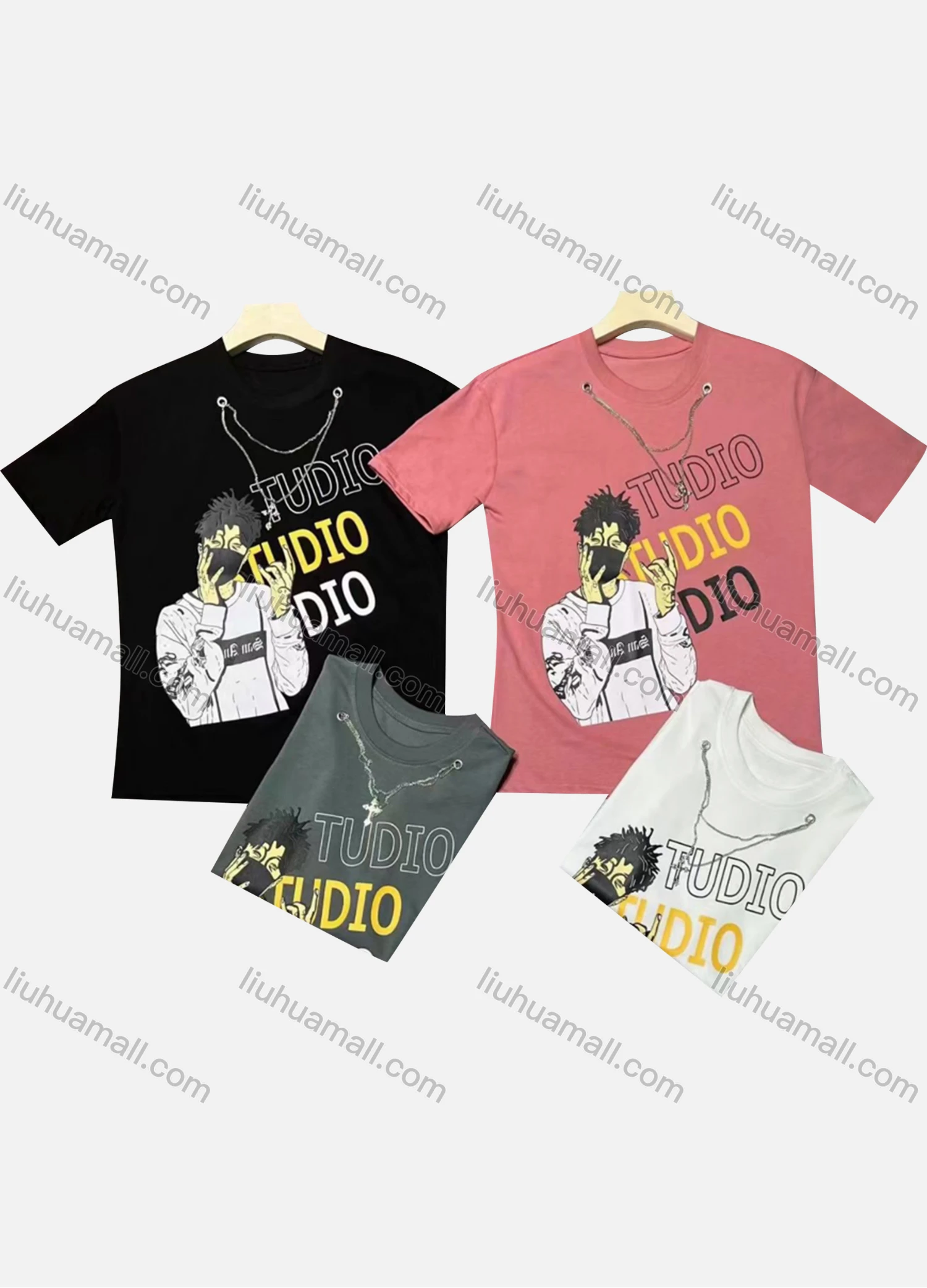 Wholesale Men's Casual Round Neck Short Sleeve Letter T-shirt - Liuhuamall