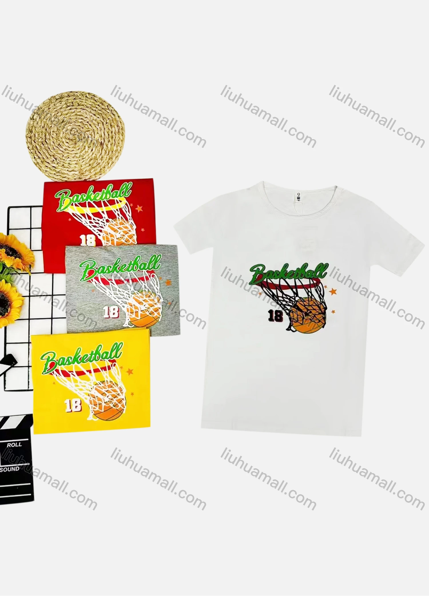 Wholesale Boy's Casual Pattern & Letter Print Round Neck Short Sleeve Tee - Liuhuamall