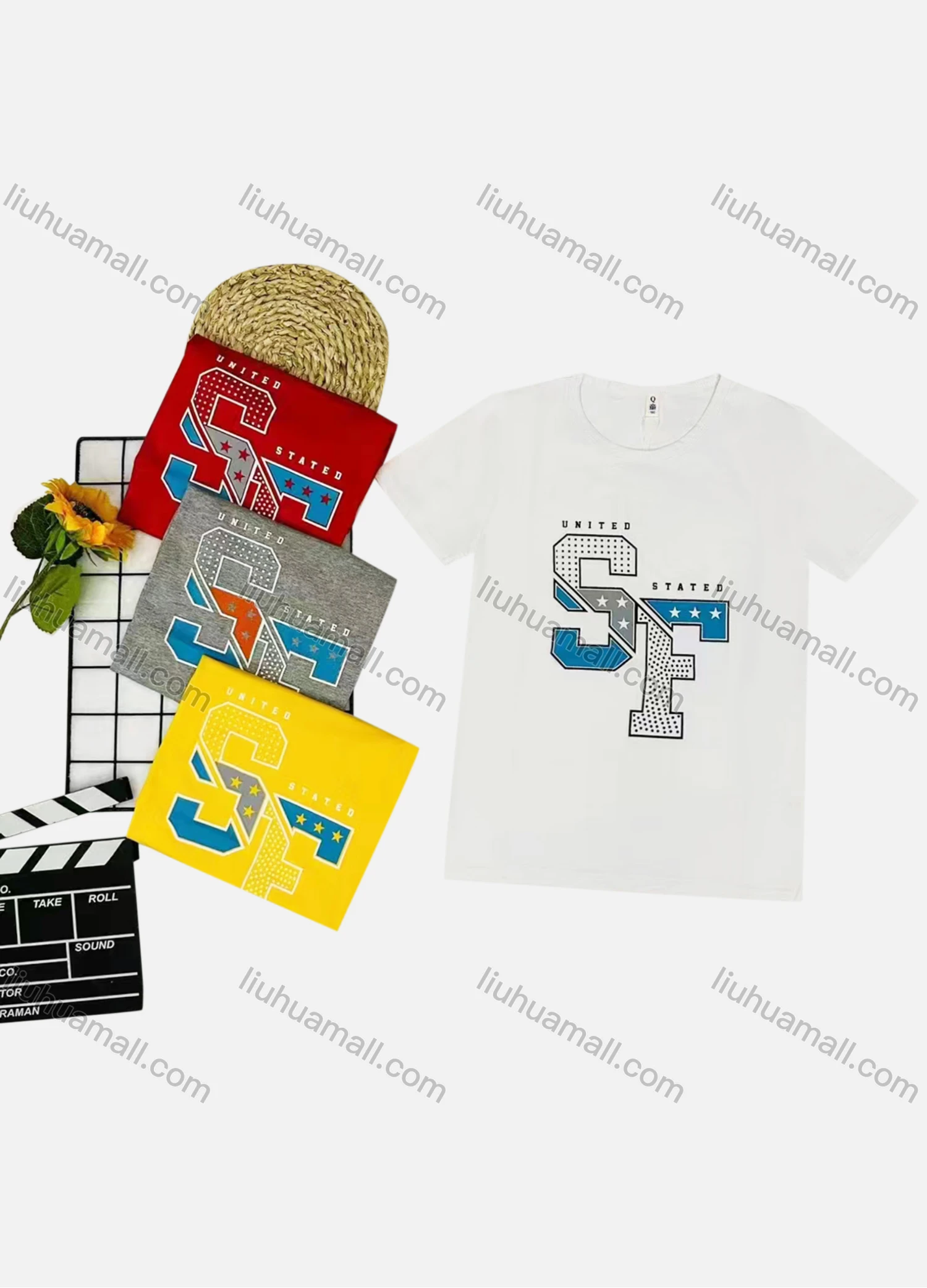 Wholesale Boy's Casual Letter Print Round Neck Short Sleeve Tee - Liuhuamall